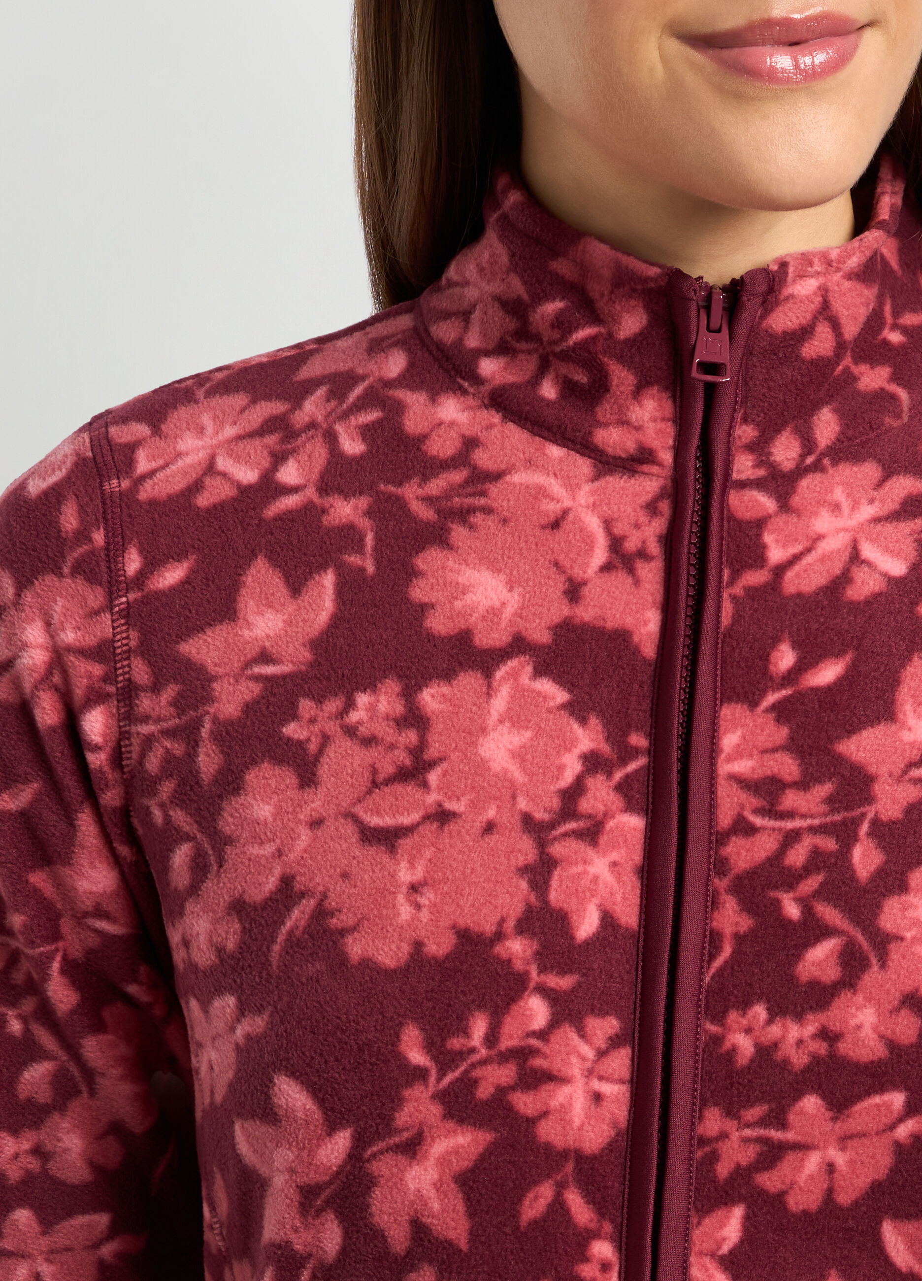 Felpa in pile con stampa donna _2