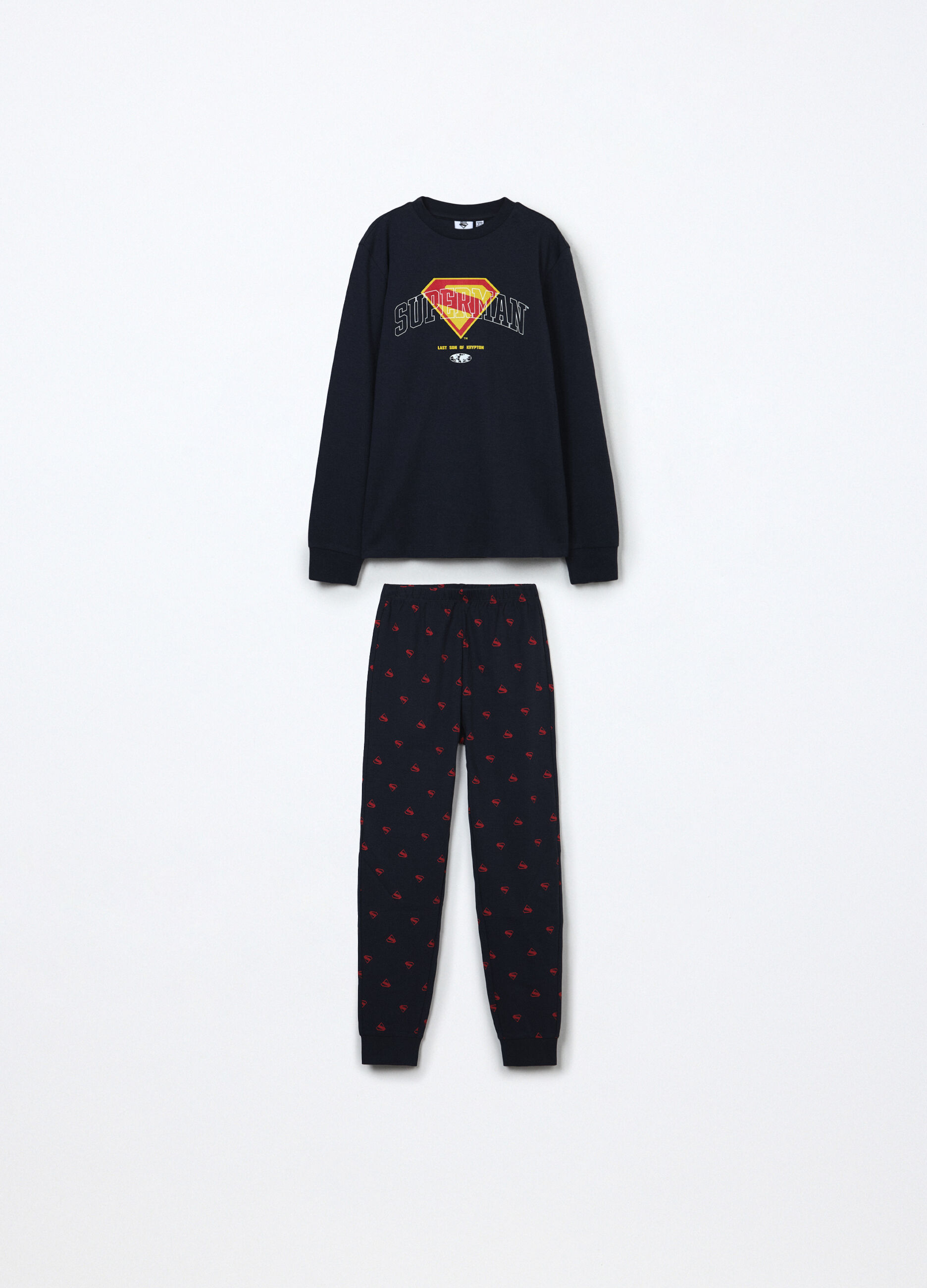 Set pigiama lungo in interlock di puro cotone bambino_0