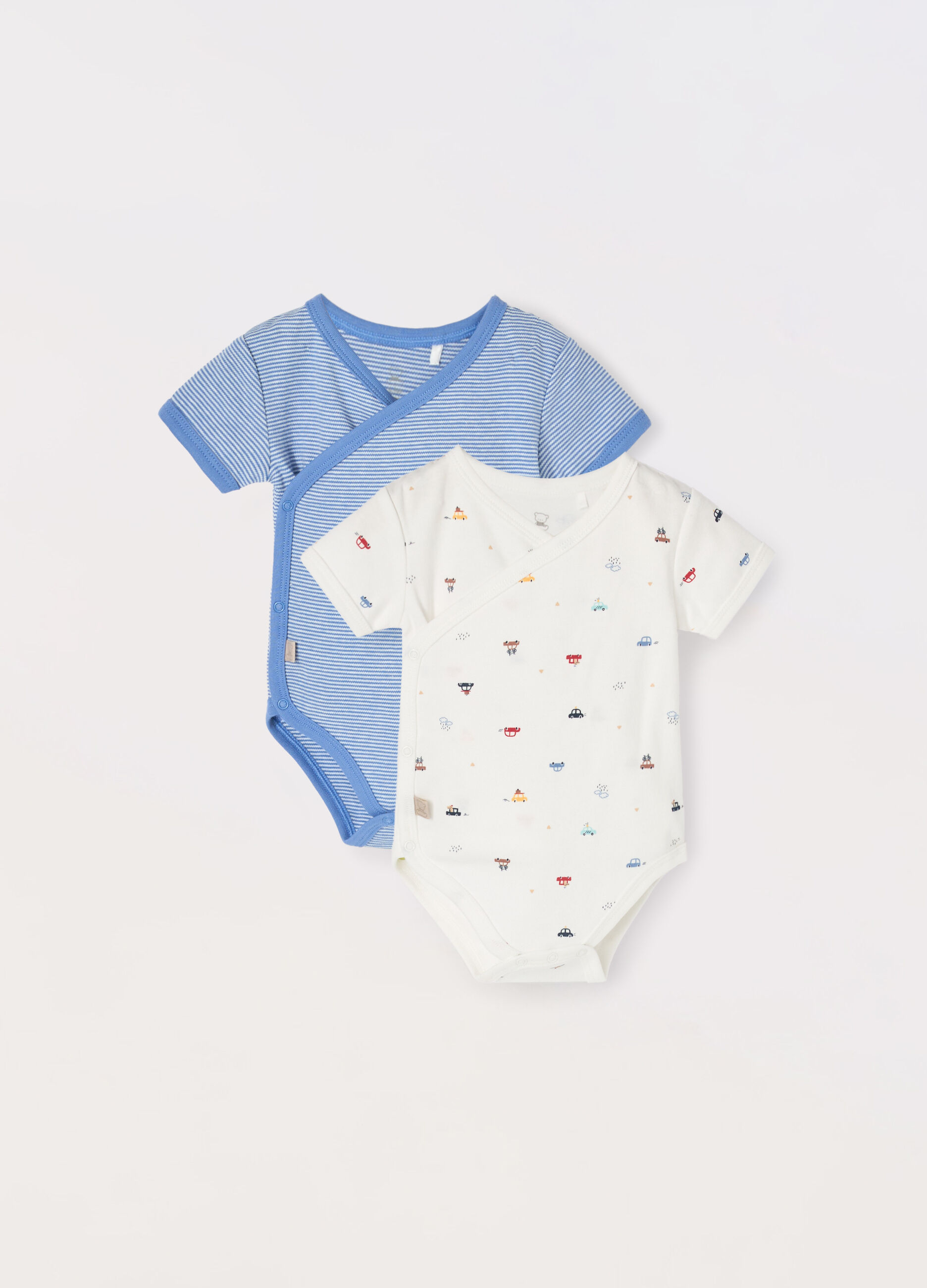 Pack 2 body incrociati in interlock di puro cotone _0