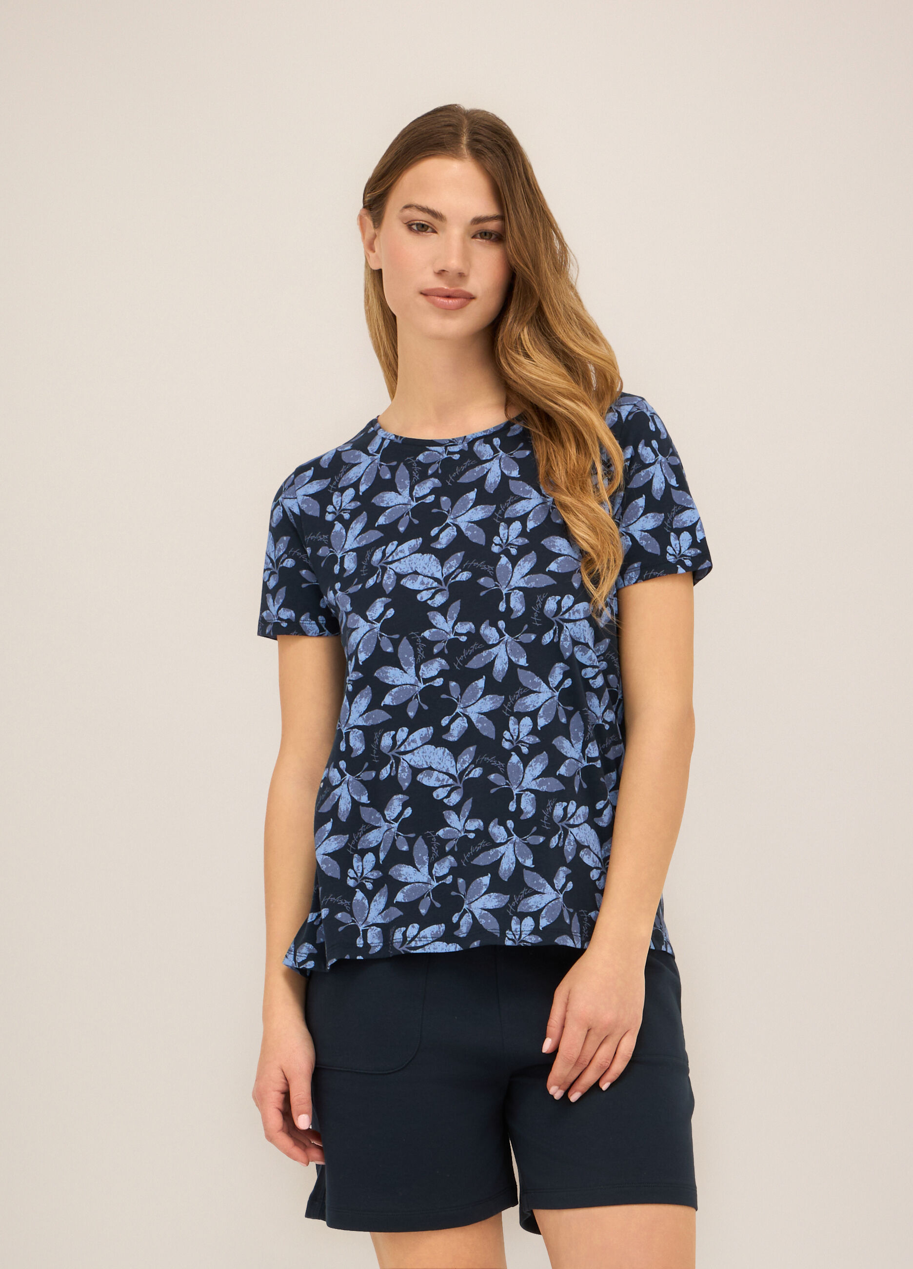 T-shirt in jersey di cotone stretch donna_0
