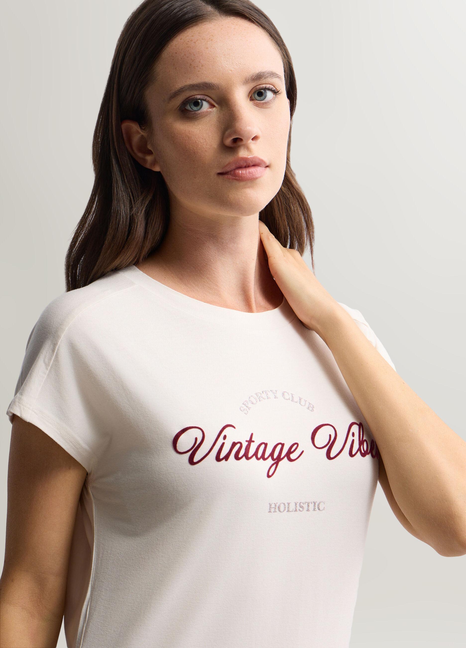 T-shirt girocollo Fit Over stretch donna_2
