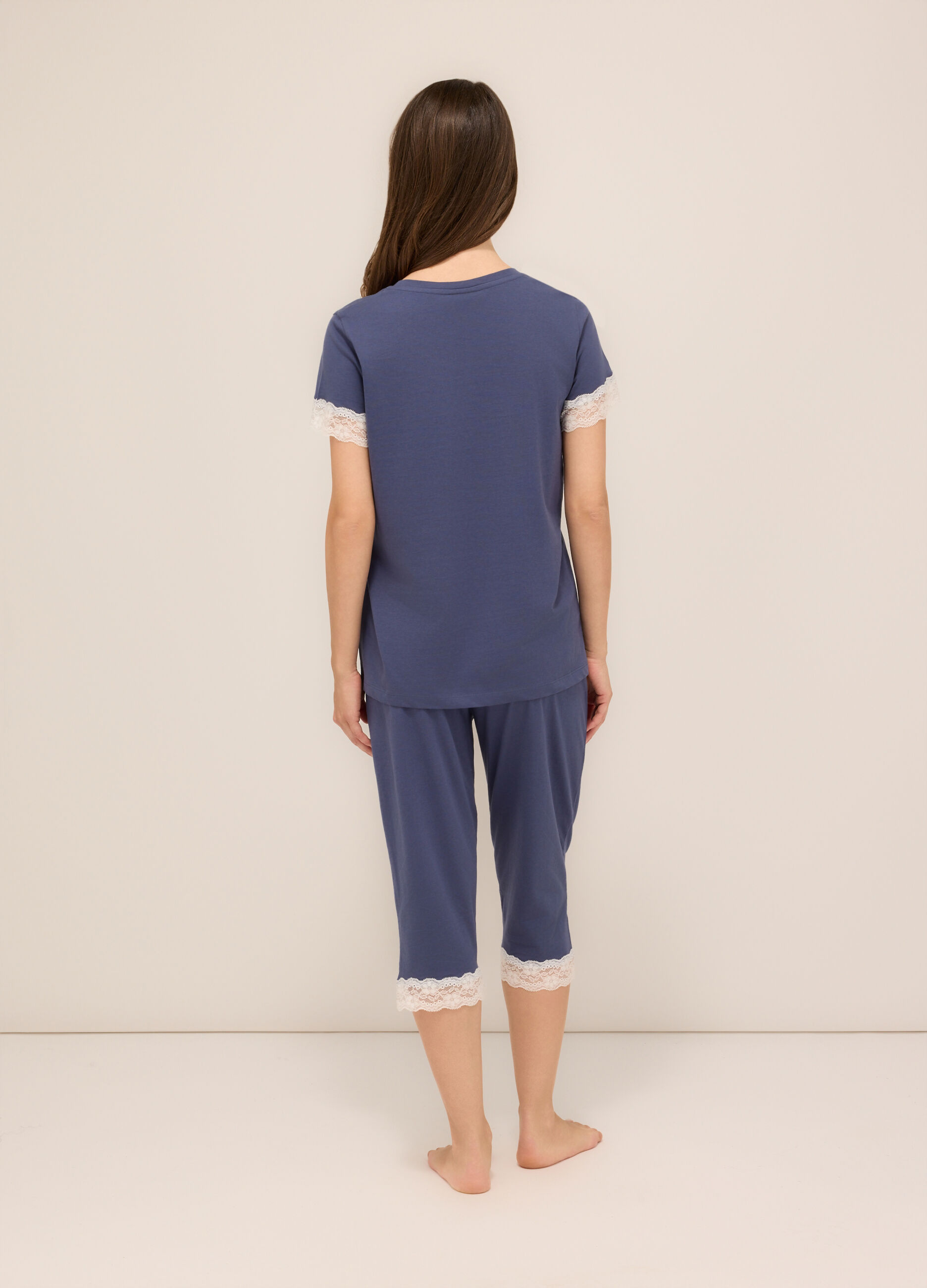 Set pigiama corto in puro cotone donna_1