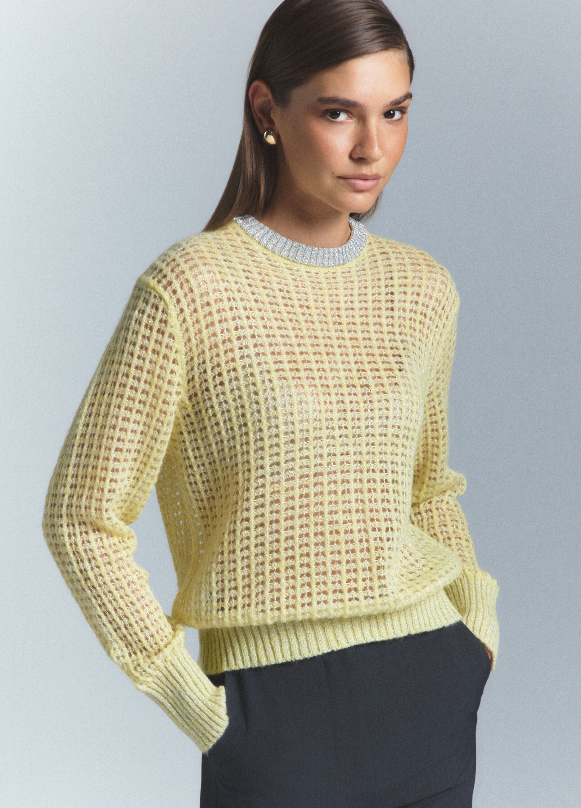 Pullover girocollo operato donna_3
