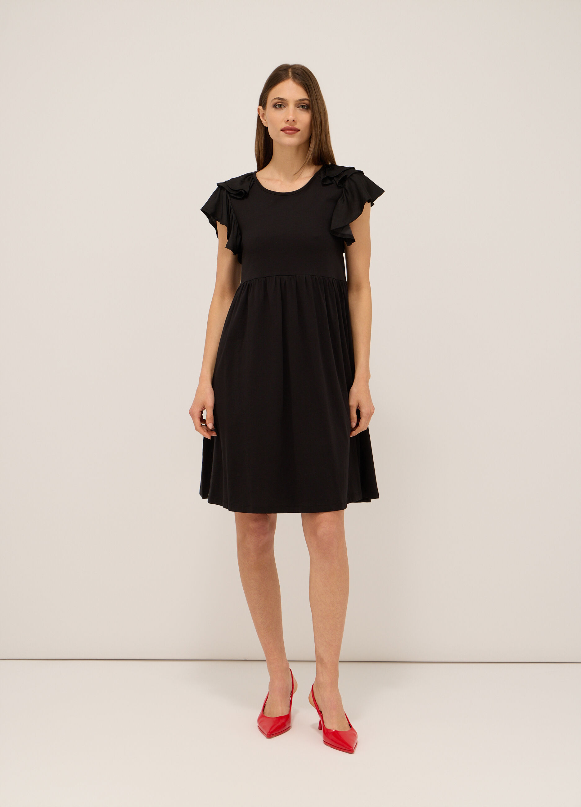 Abito corto in jersey di puro cotone donna_0