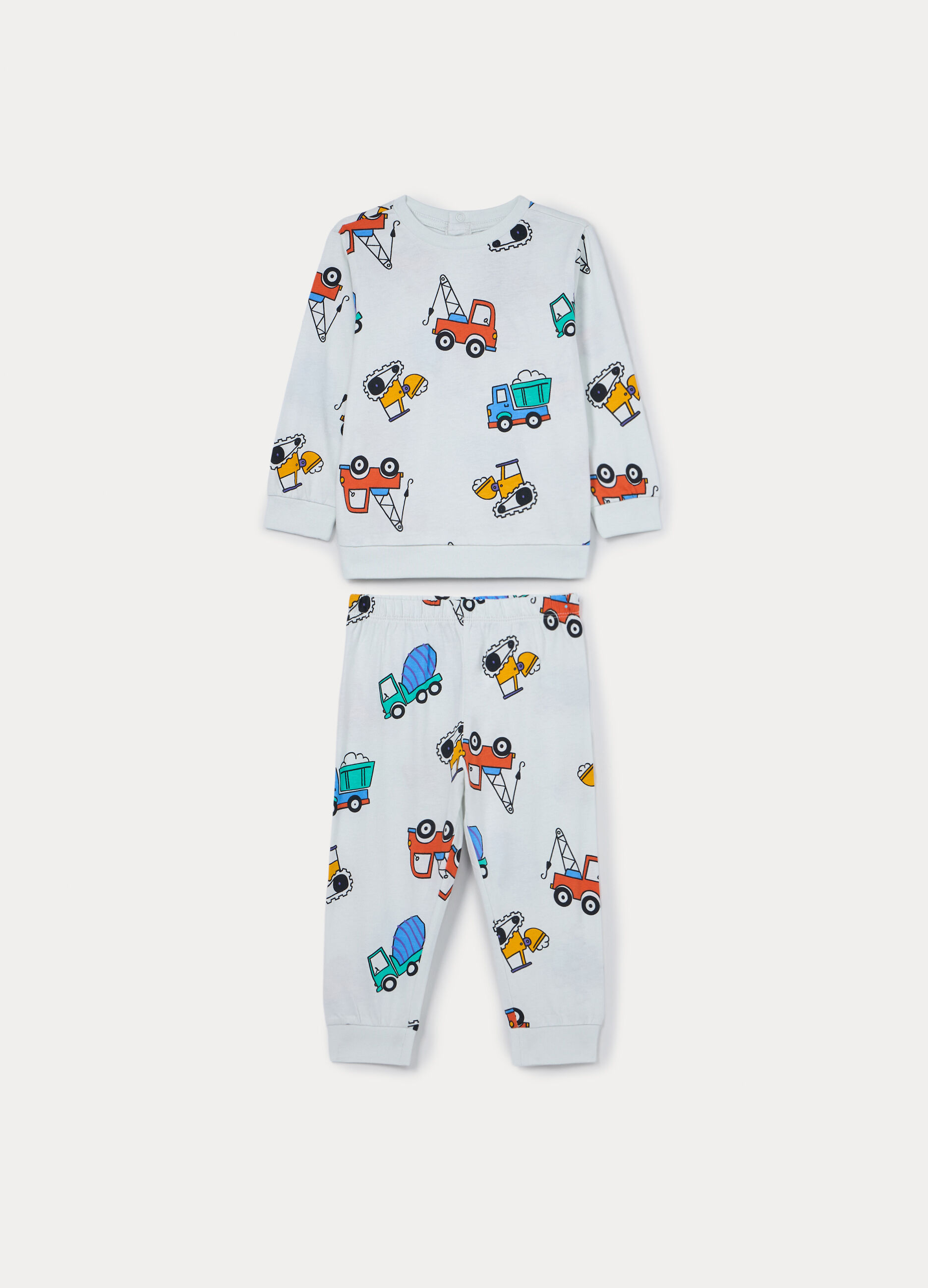 Set pigiama lungo in jersey di puro cotone _0