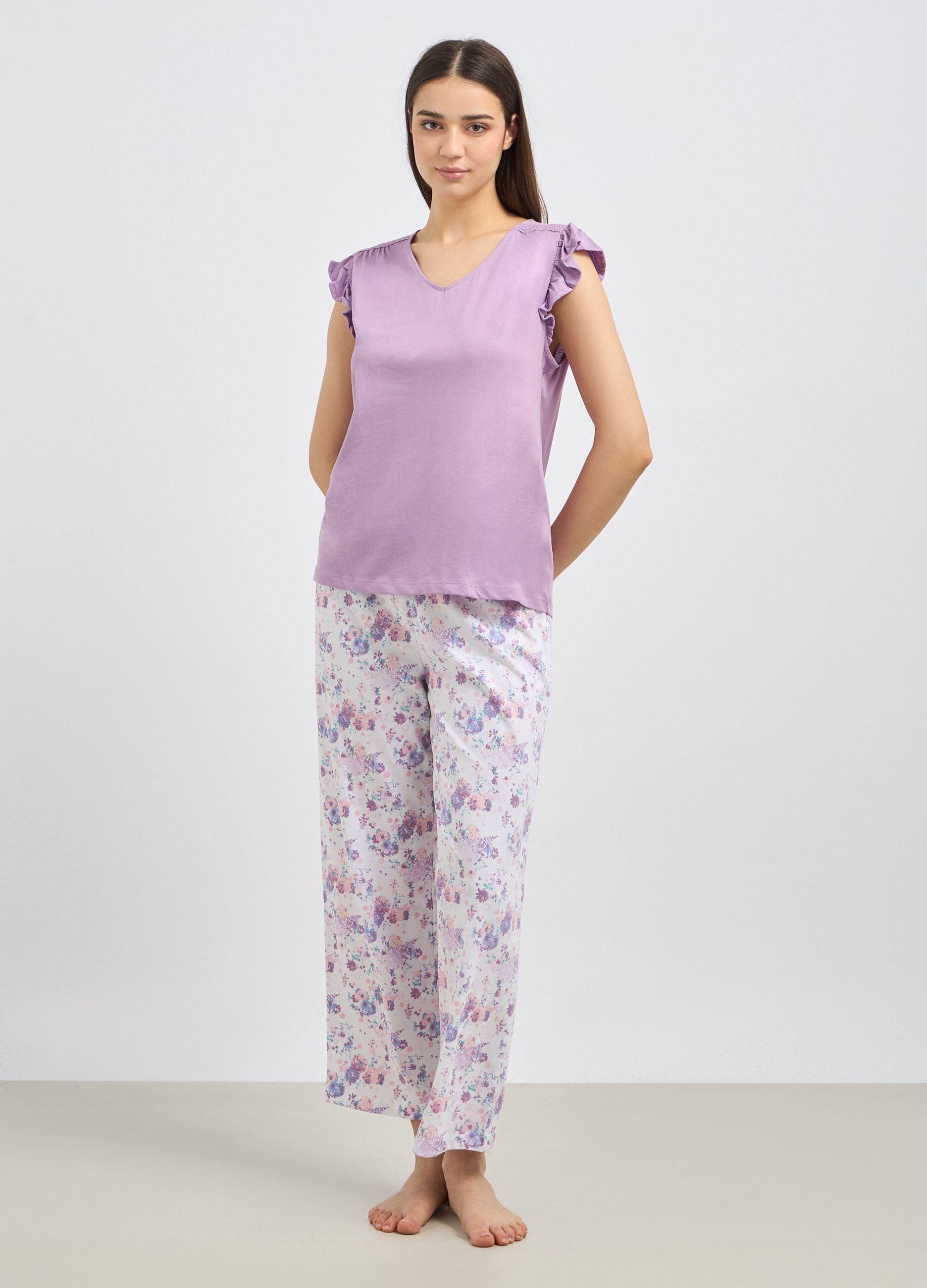 Set pigiama con maniche ad aletta donna_0