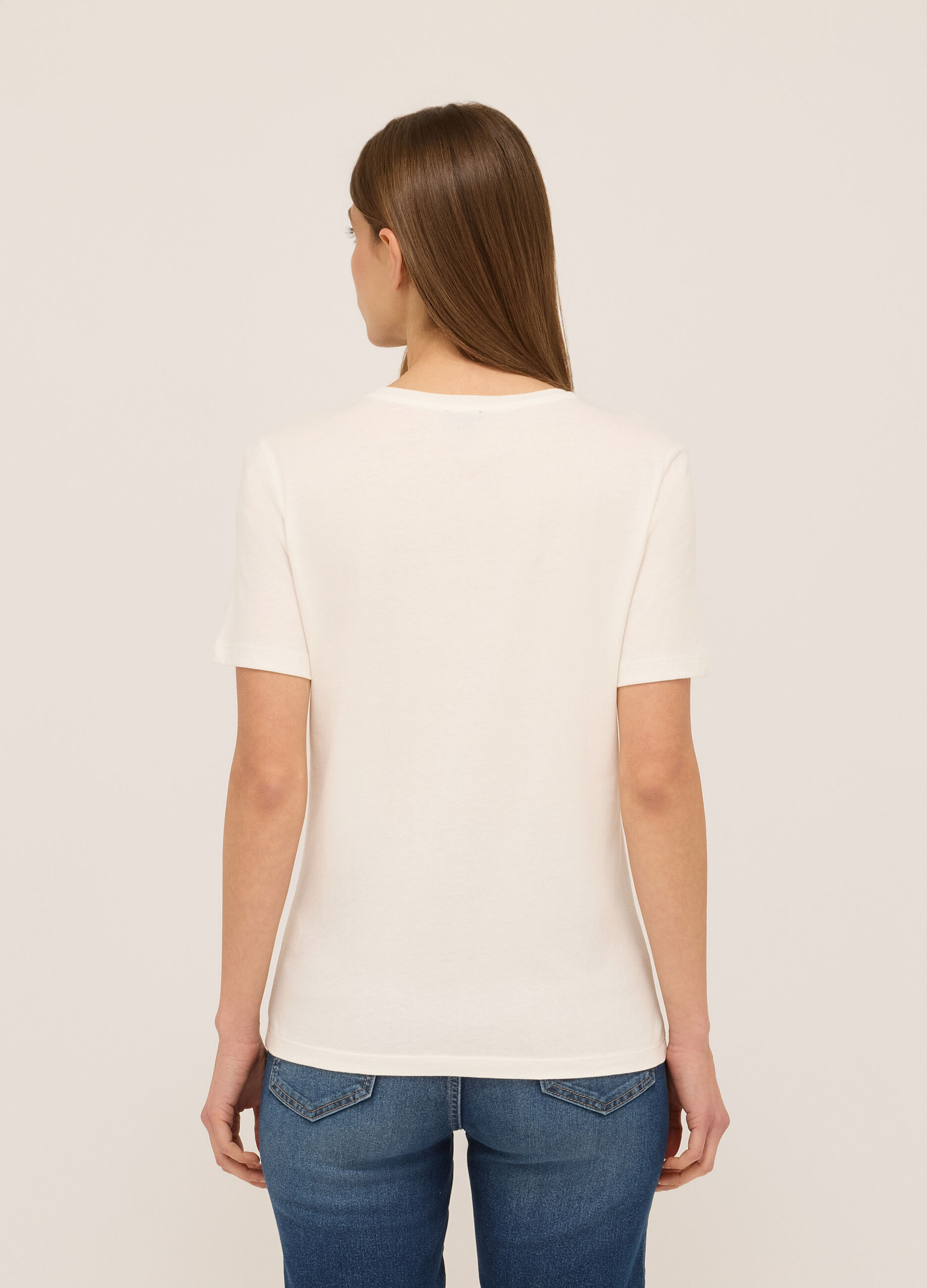 T-shirt in jersey di puro cotone donna_2