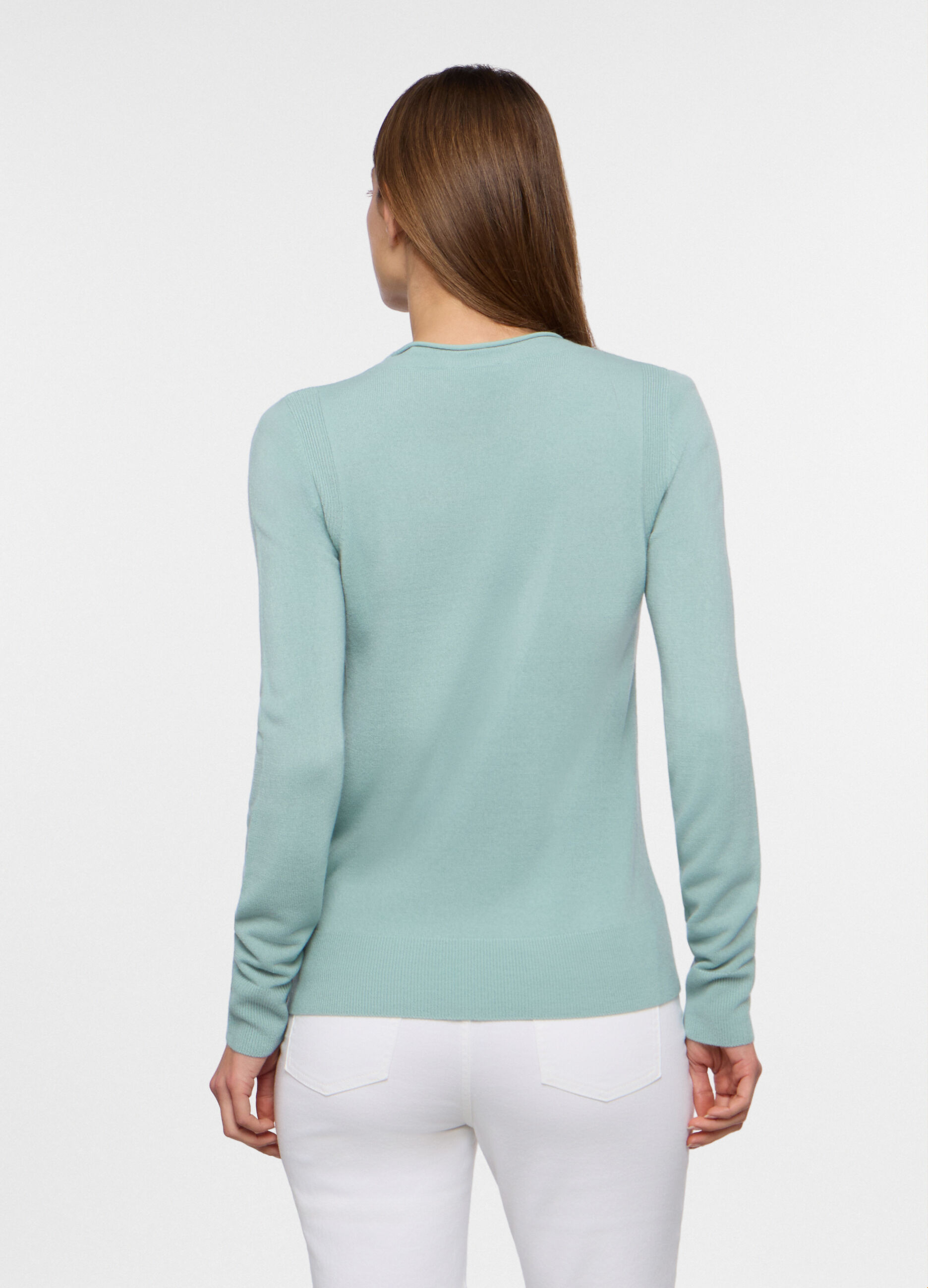 Pullover girocollo rasato donna _1