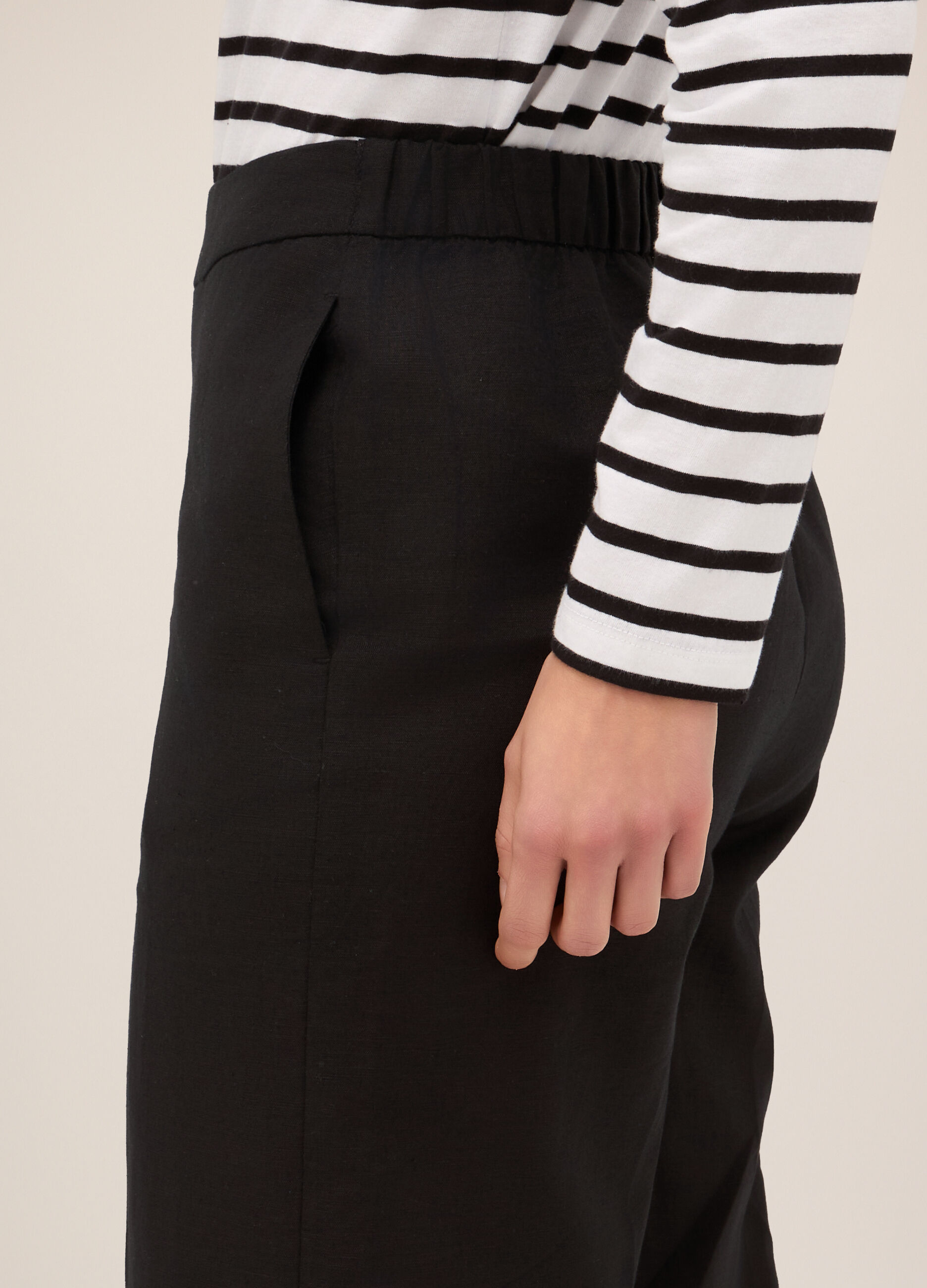 Pantaloni palazzo misto lino donna_2