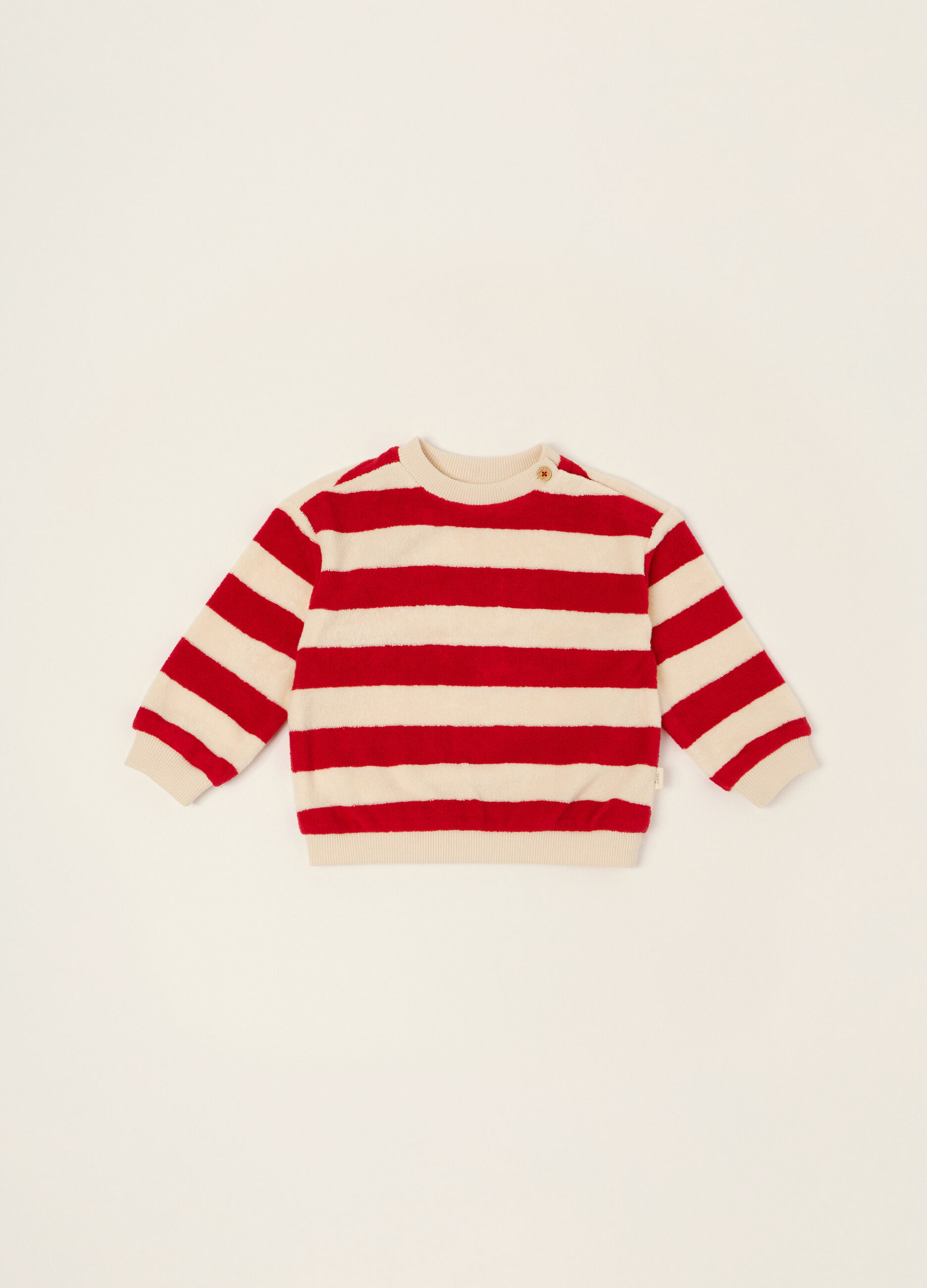 Maglia a righe rosse in cotone organico_0