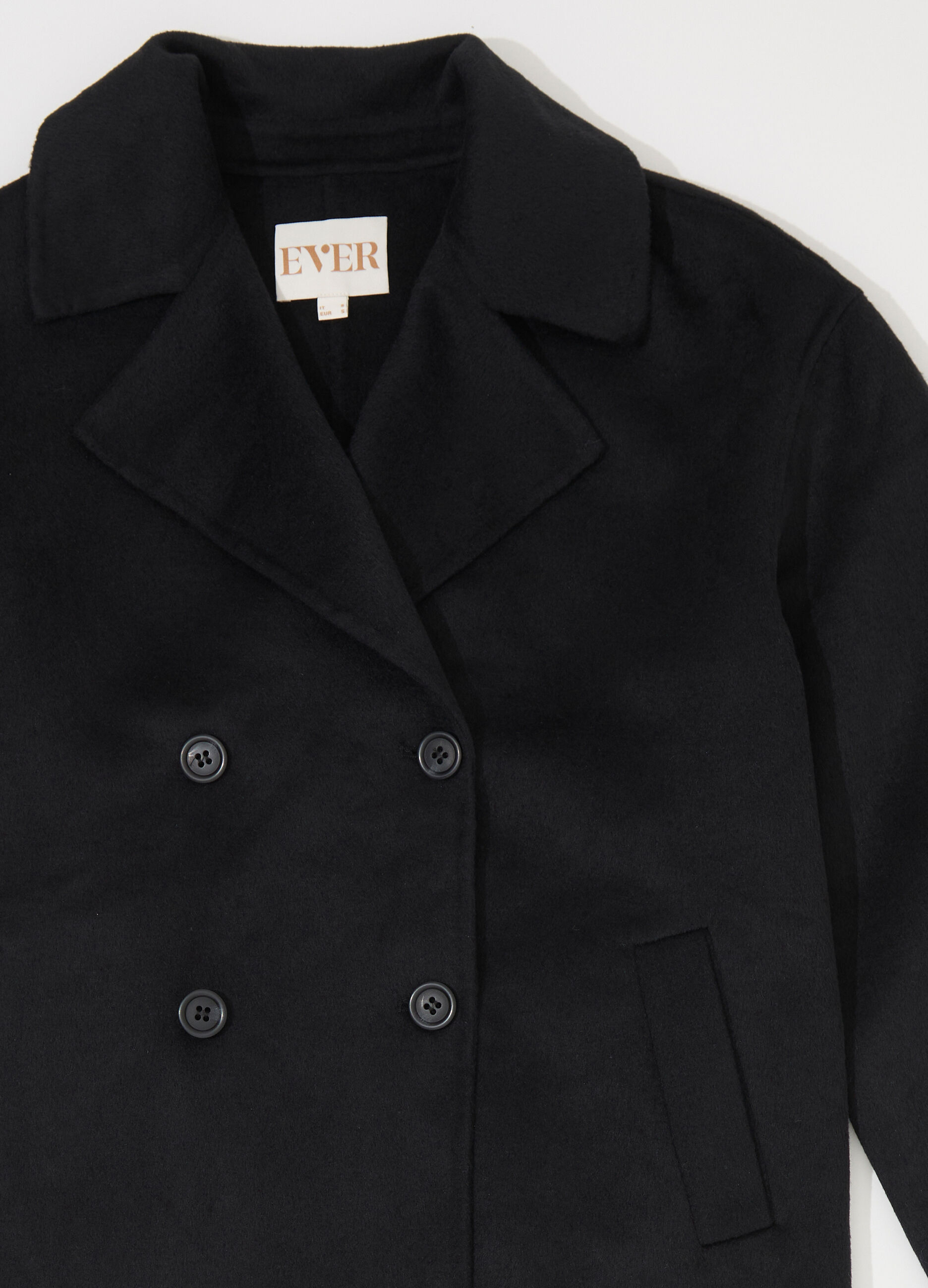 Cappotto lungo doppiopetto in misto lana donna_6