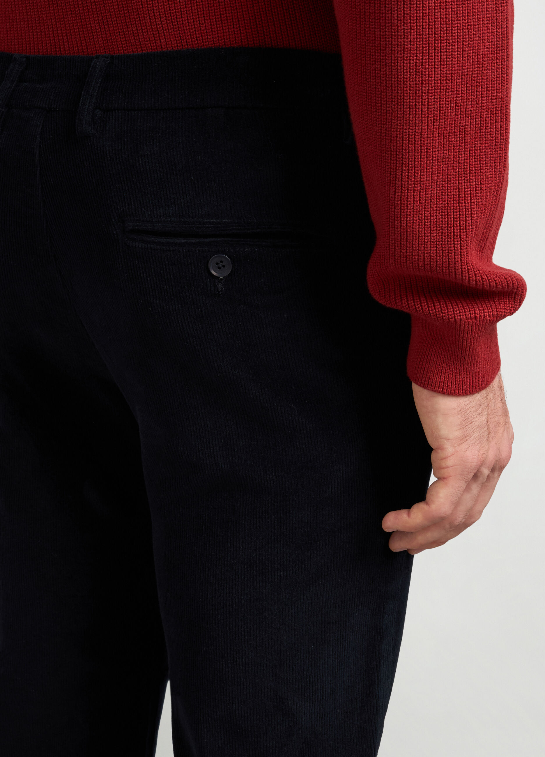 Pantaloni chino slim fit in velluto a coste uomo_2