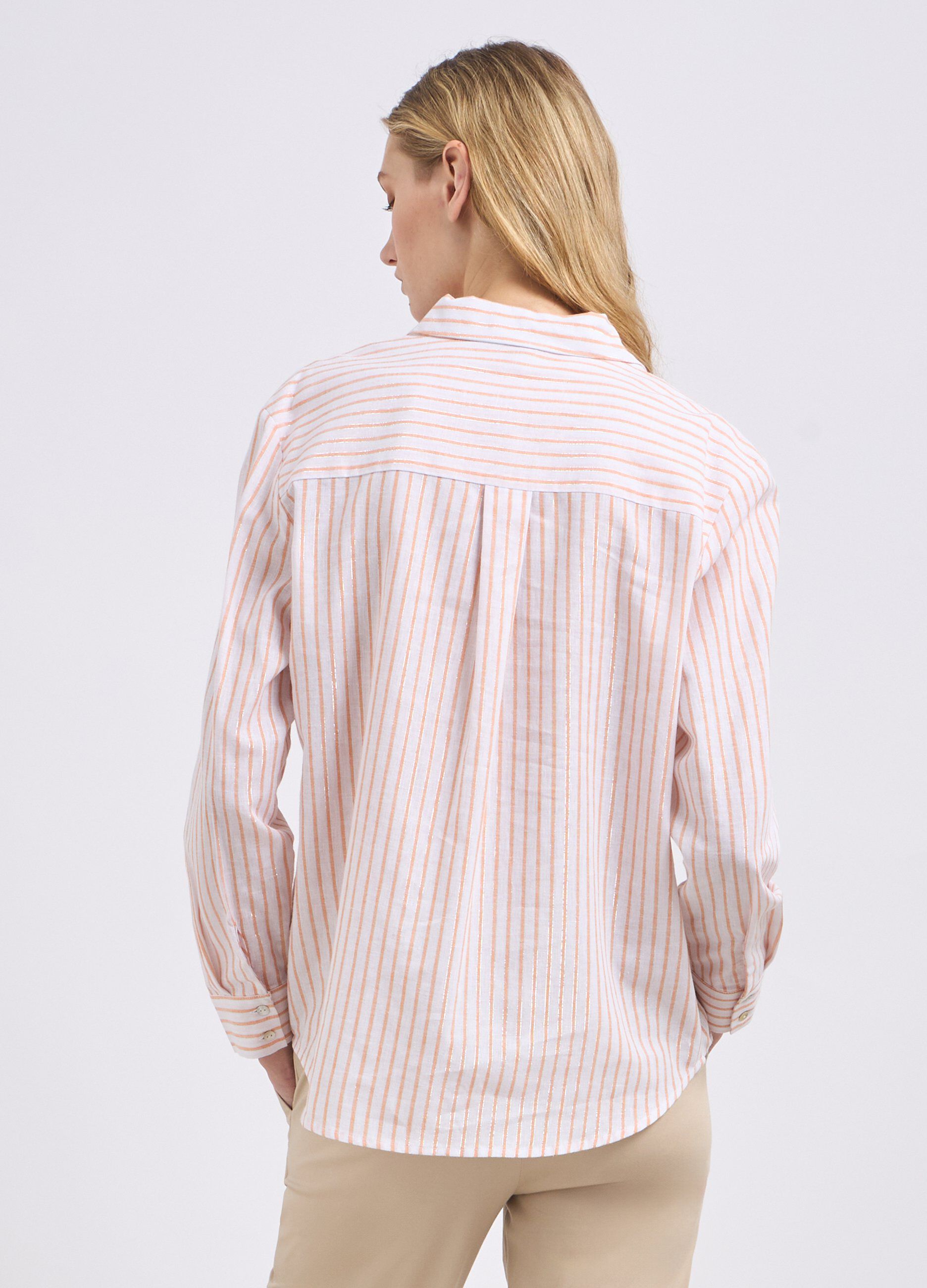 Camicia in misto lino e filo lurex donna_1