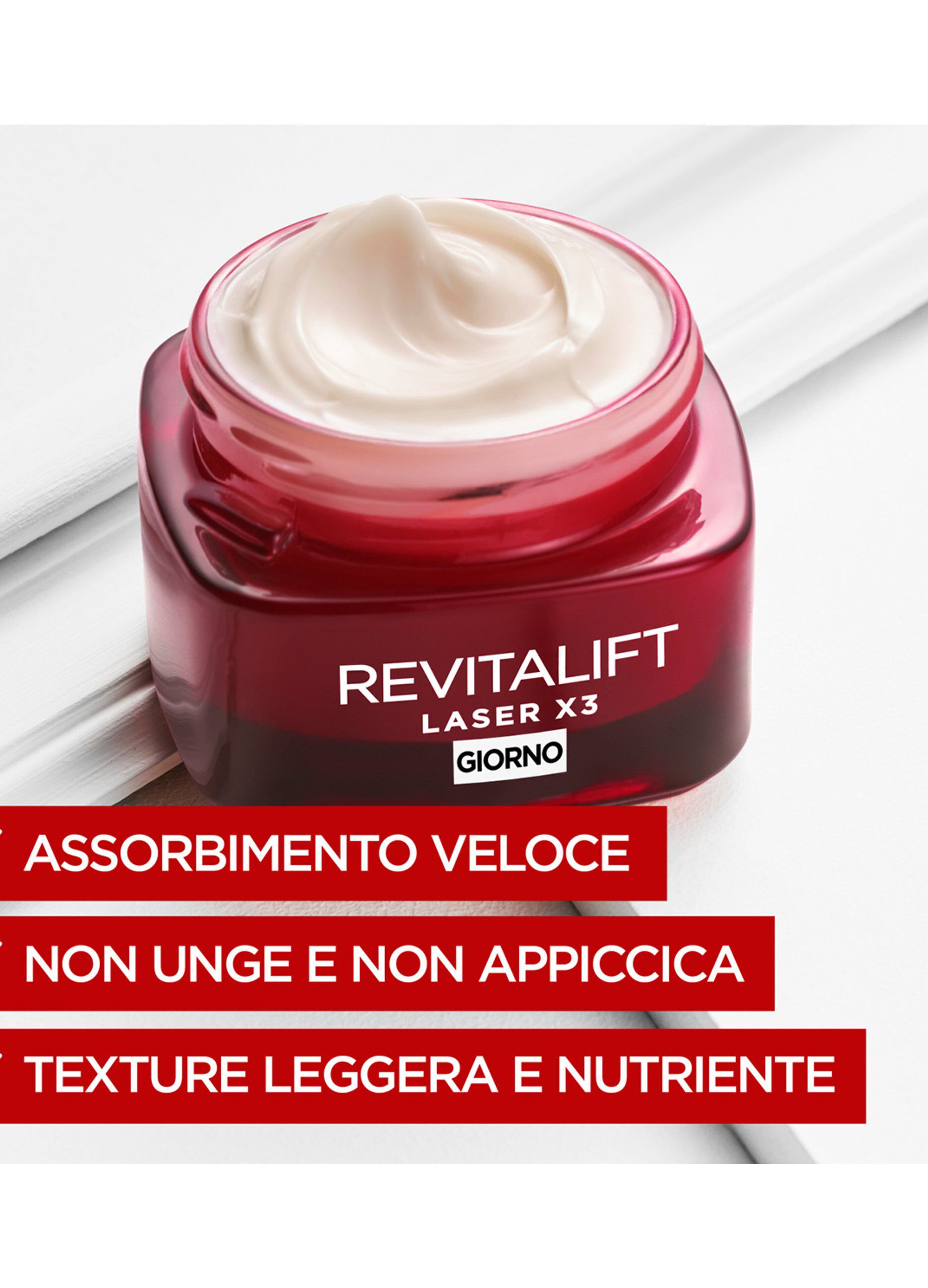 L'Oréal Paris Crema Viso Giorno Revitalift Laser X3, Azione Antirughe Anti-Età con Acido Ialuronico e Pro-Xylane, 50 ml._3