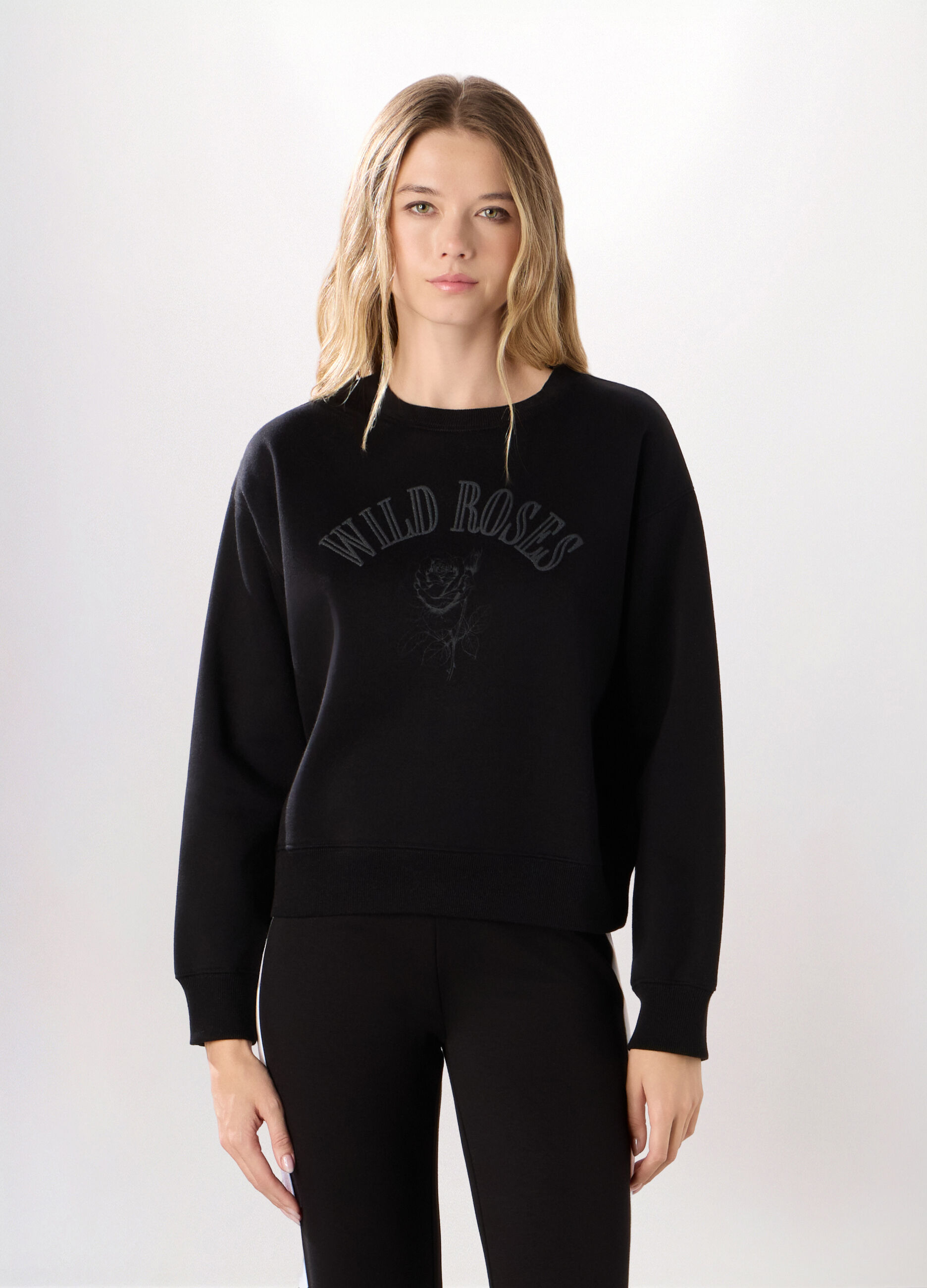 Felpa girocollo misto cotone donna_0