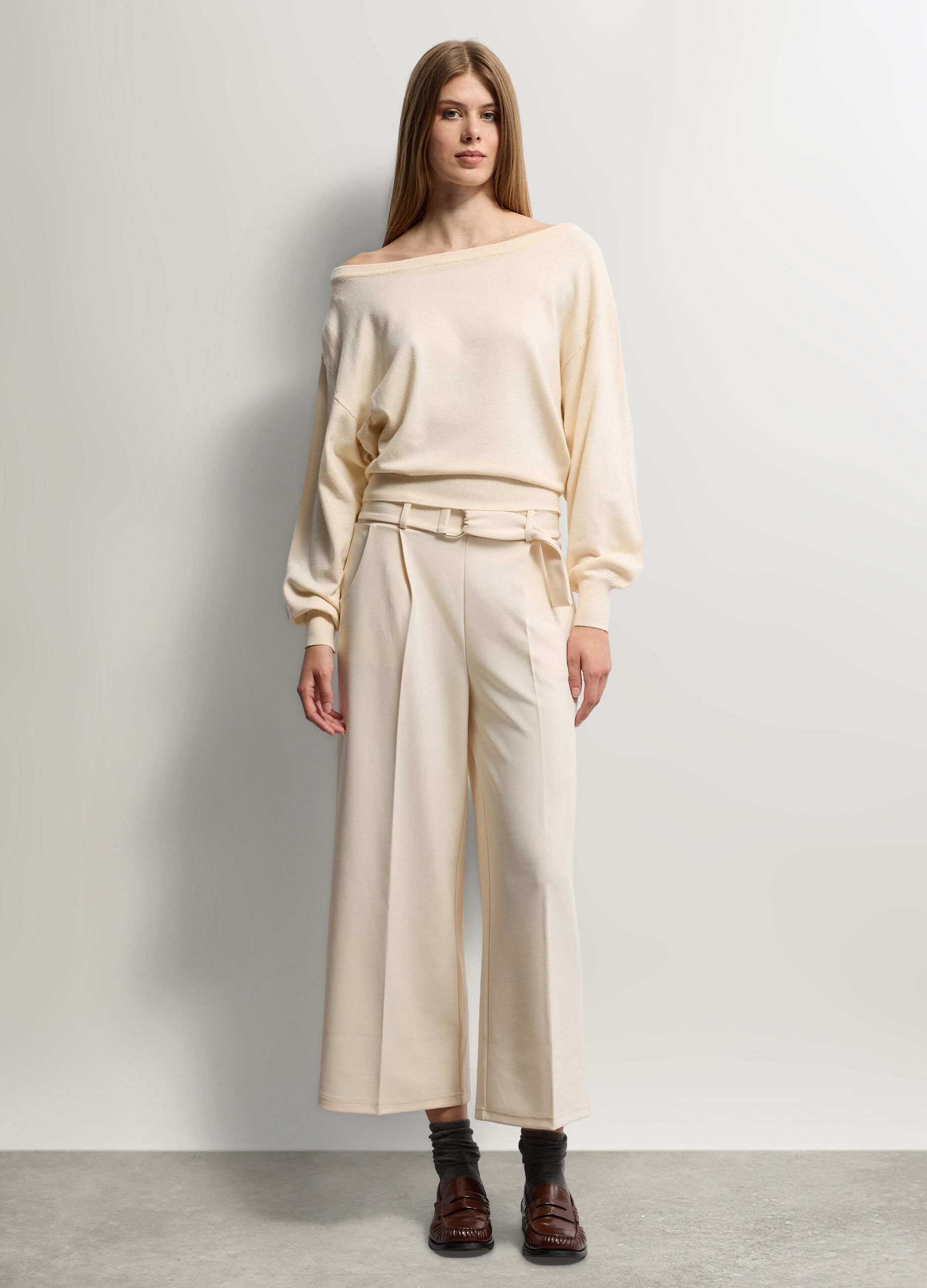 Pantaloni Wide Leg stretch donna_0