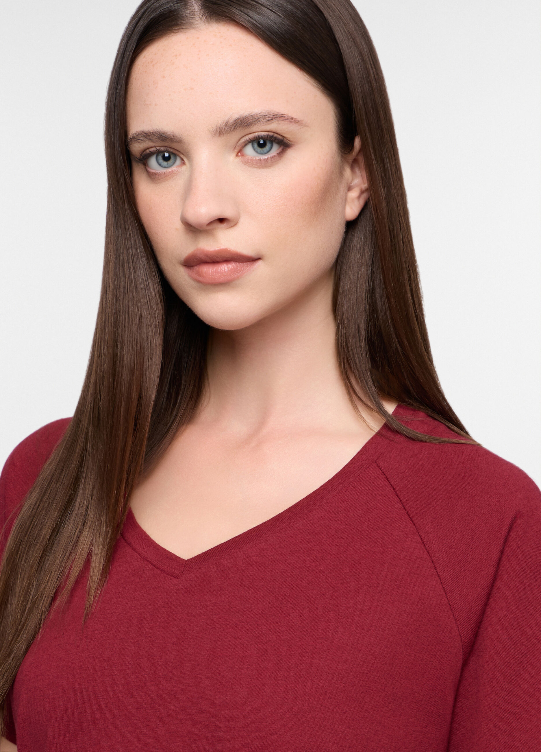 T-shirt in jersey slub misto lino donna_2