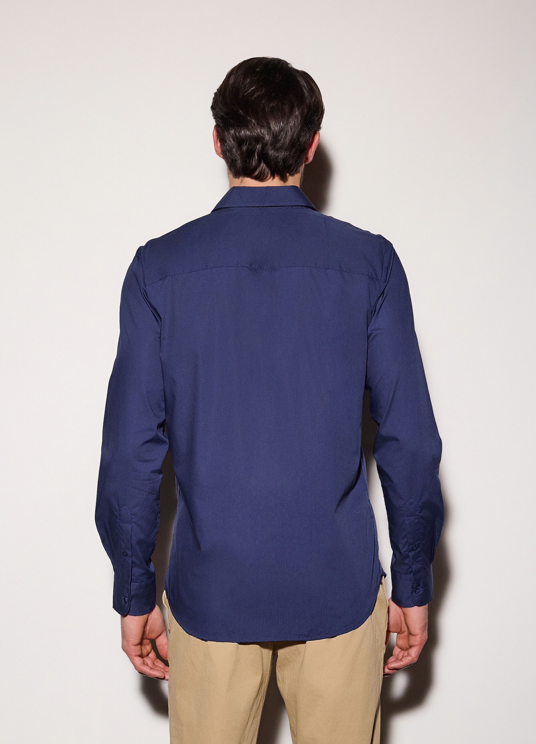 Camicia regular fit in misto cotone uomo_1