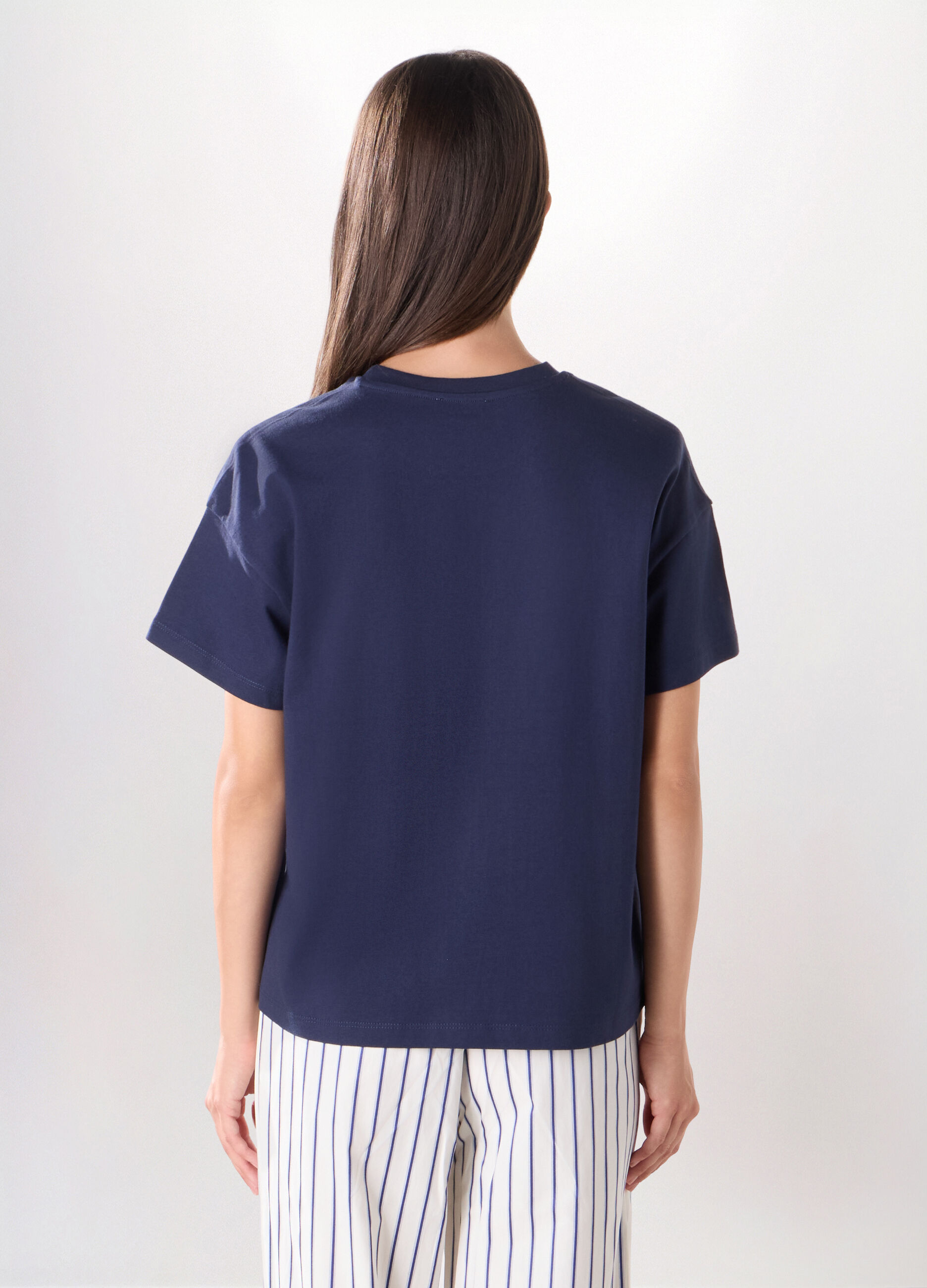 T-shirt in jersey di puro cotone donna_1