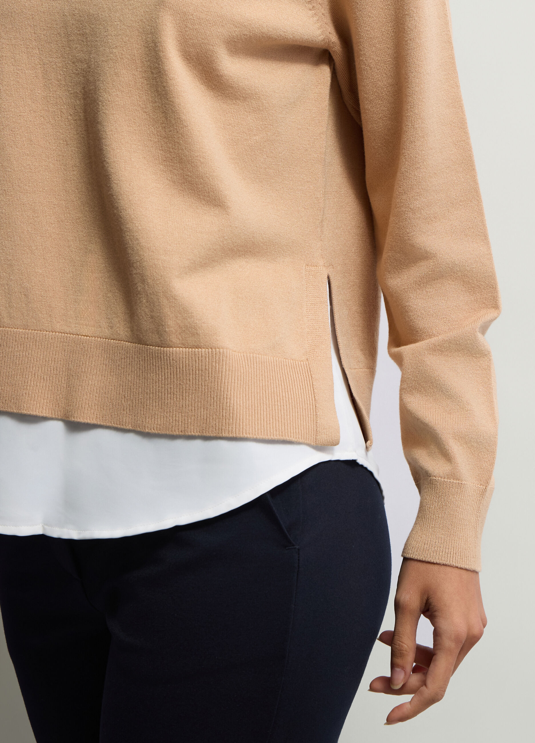 Maglia girocollo rasata donna_2