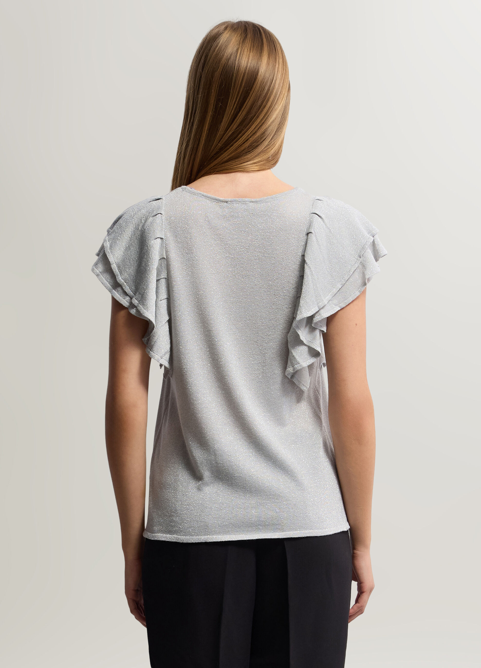 Maglia girocollo rasata donna_1