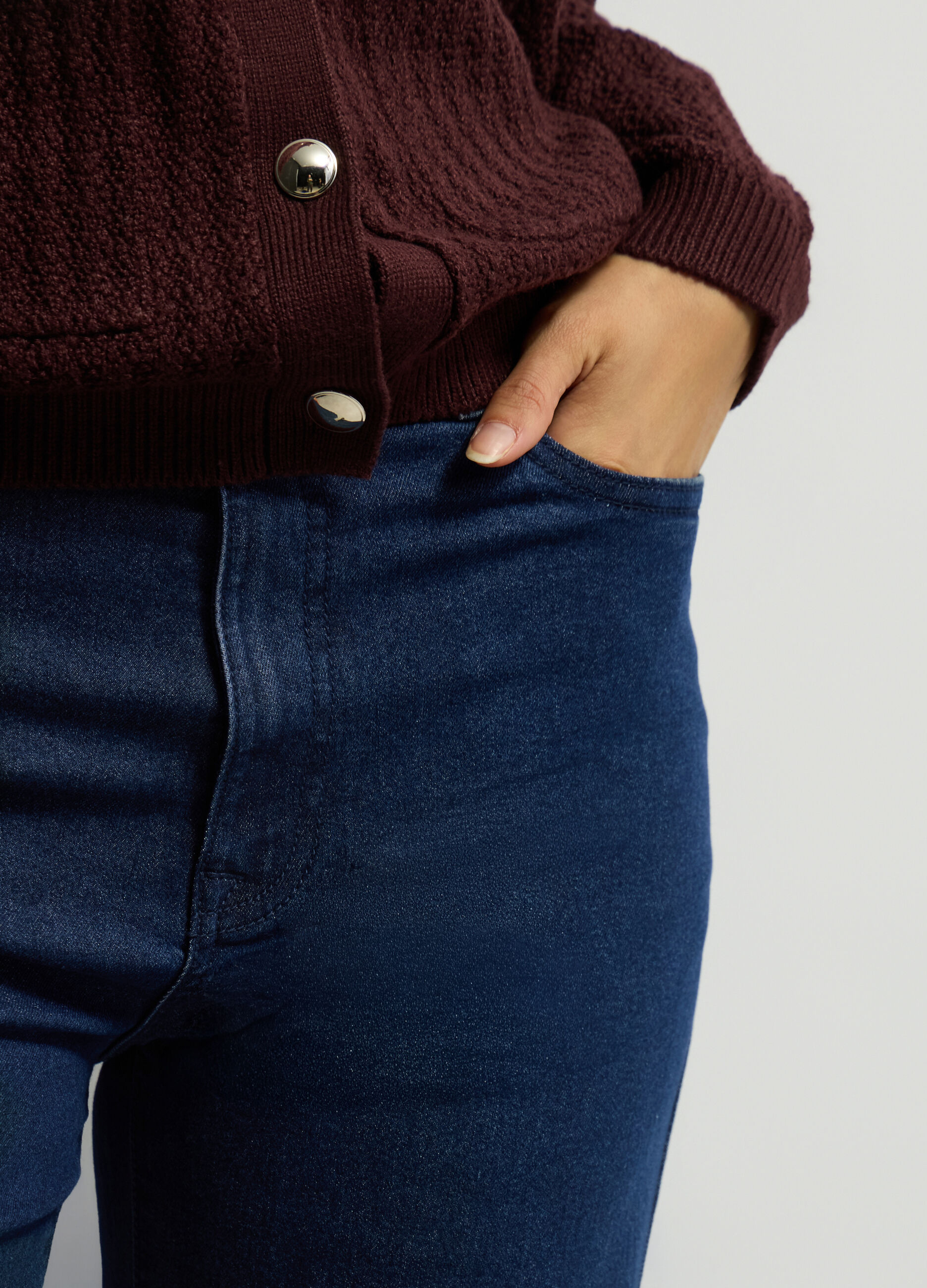 Pantaloni Straight Fit misto cotone stretch donna_3