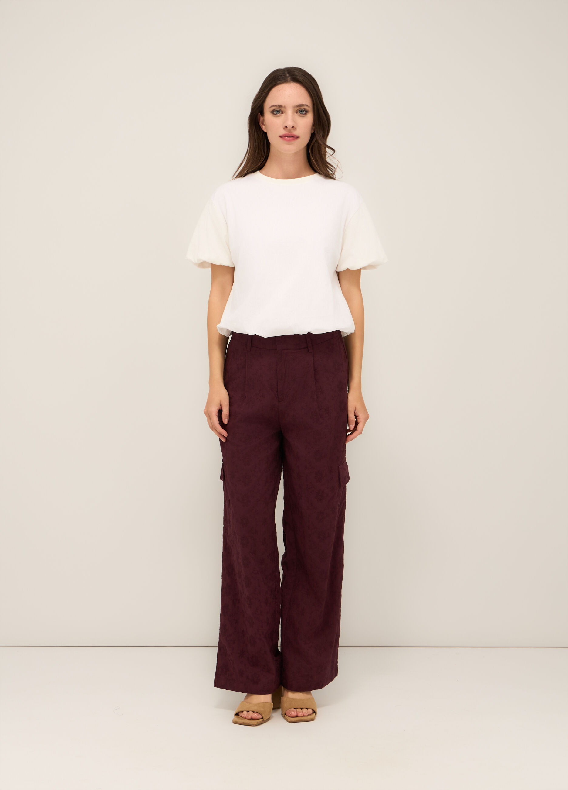 Pantaloni in sangallo di puro cotone donna