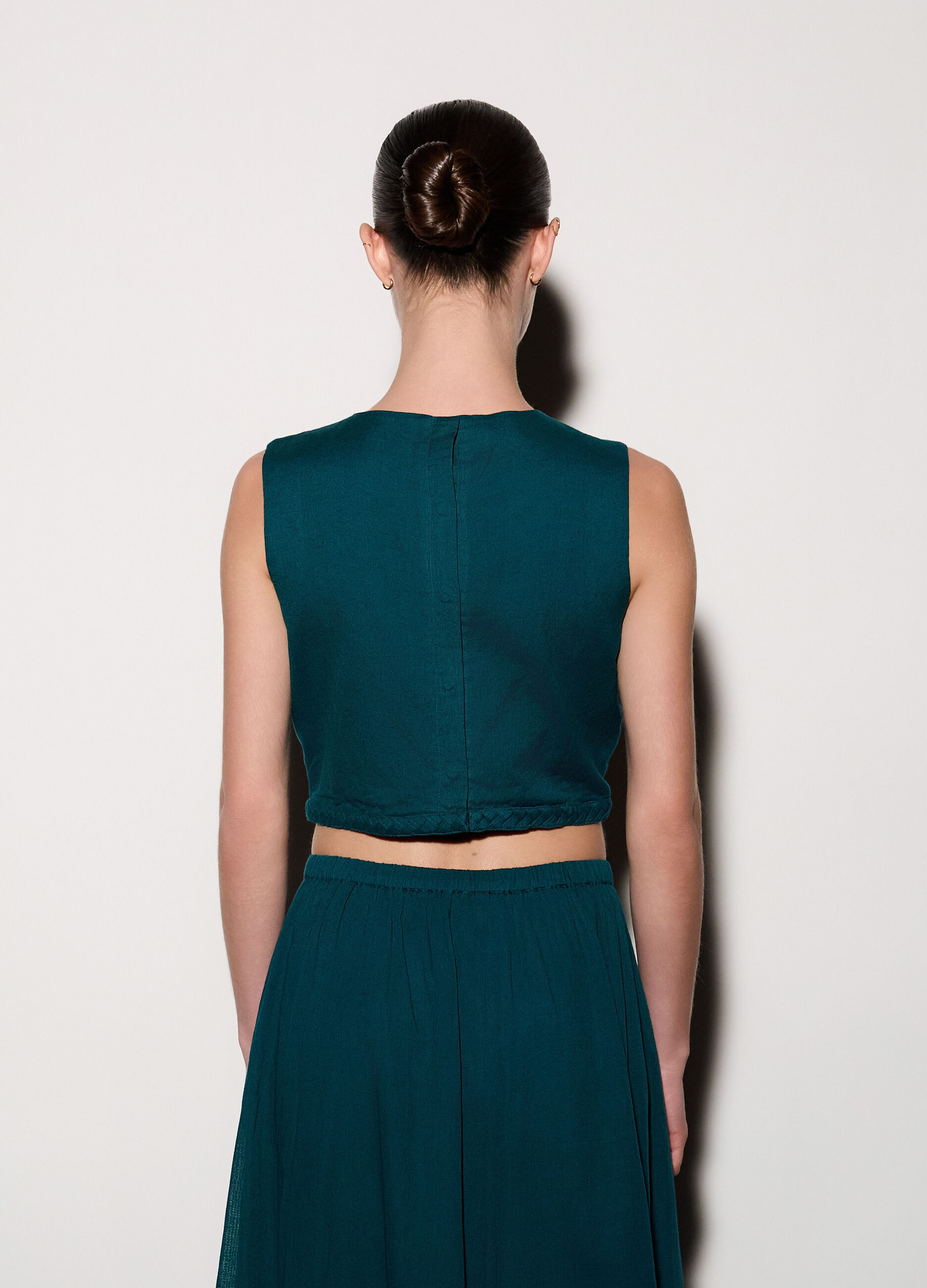 Top cropped misto lino donna_2