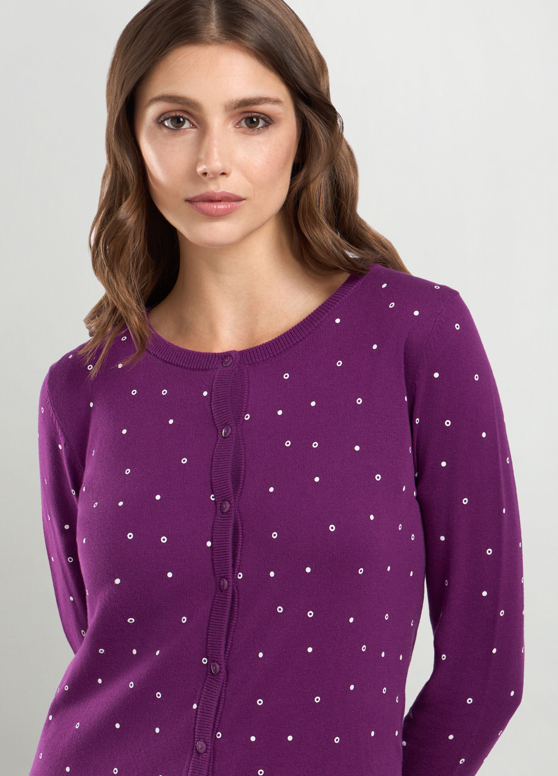 Cardigan misto cotone con stampa donna_2