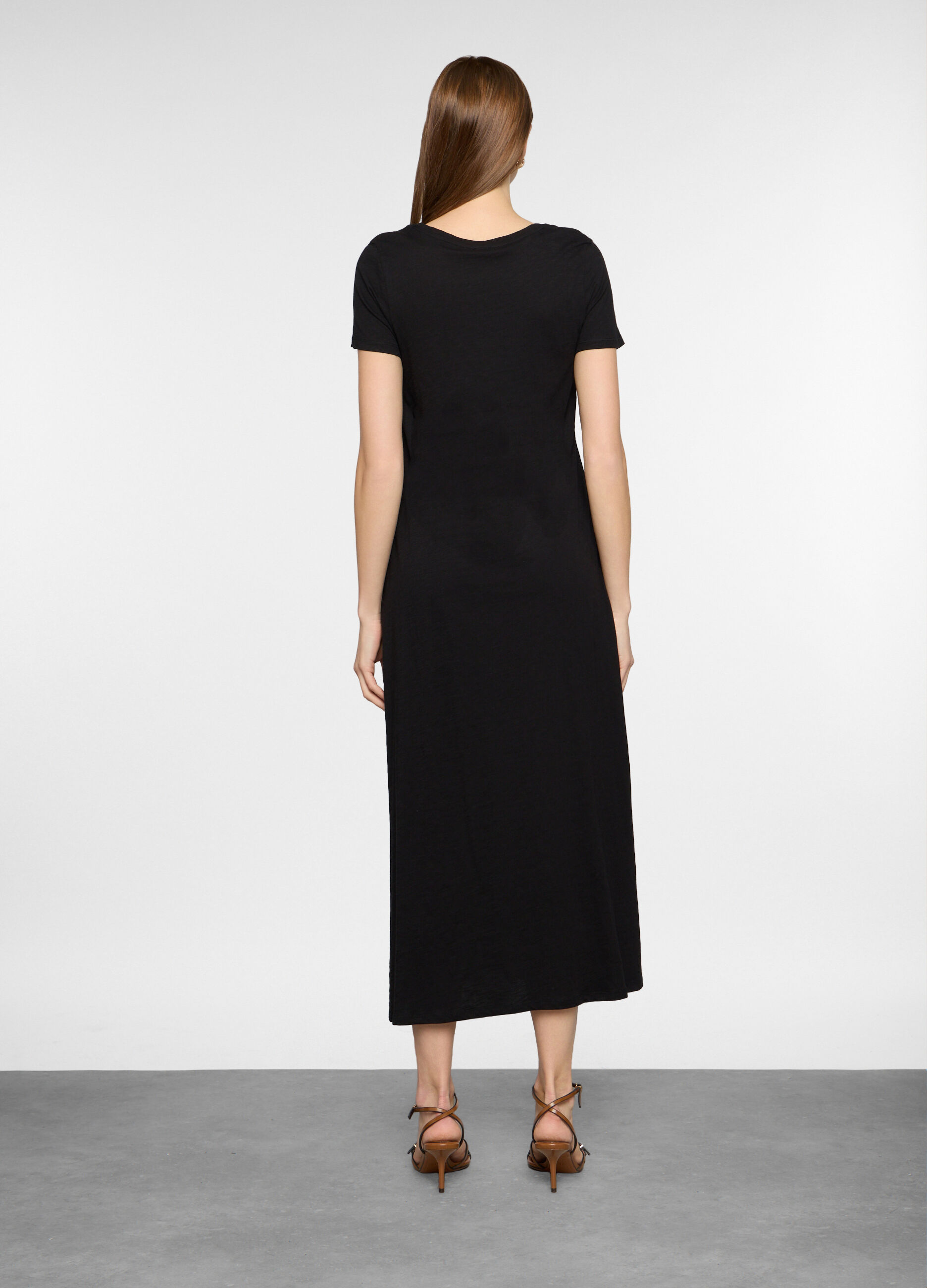 Abito lungo in jersey slub donna_1