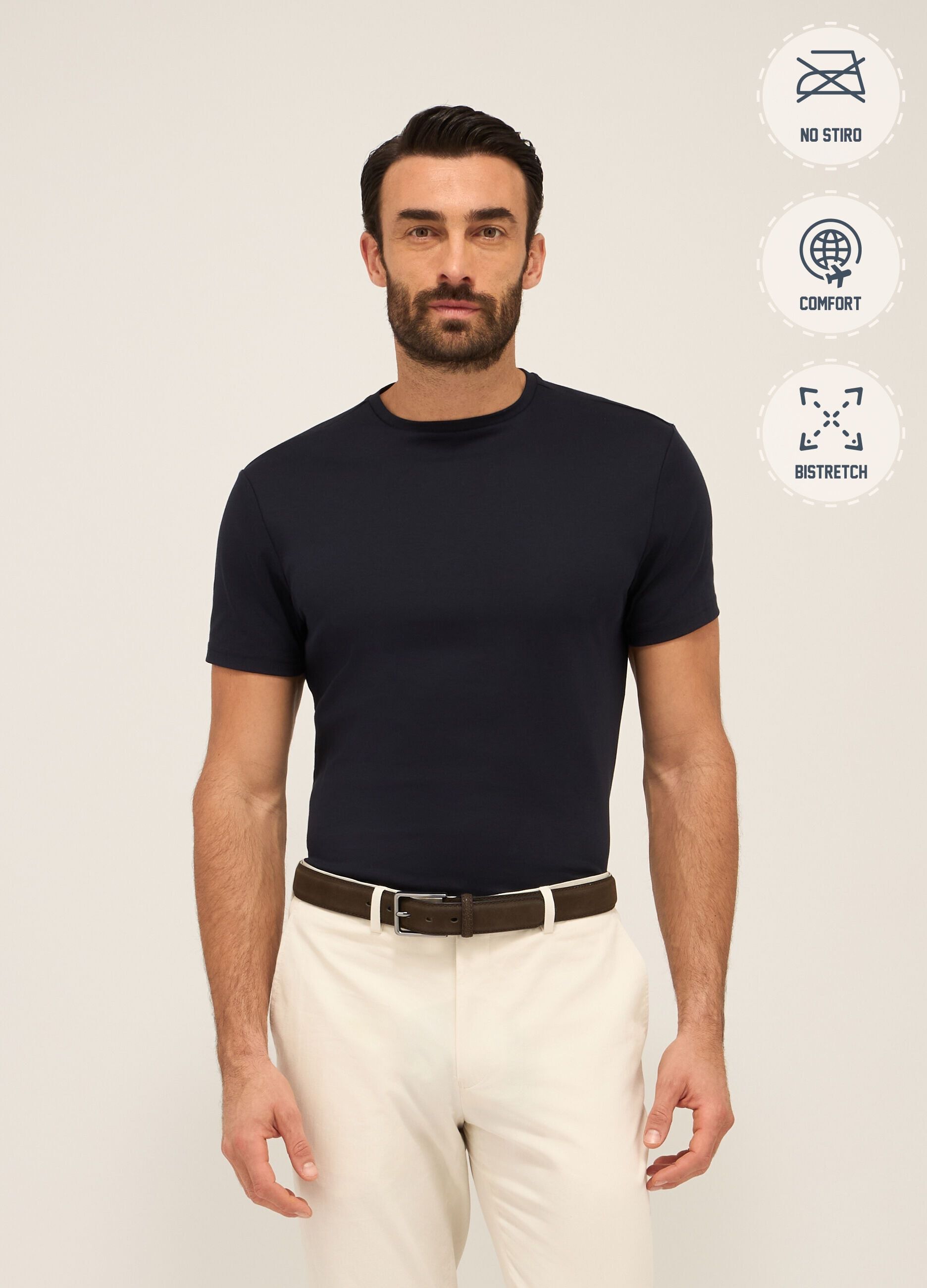 T-shirt girocollo in puro cotone uomo_0