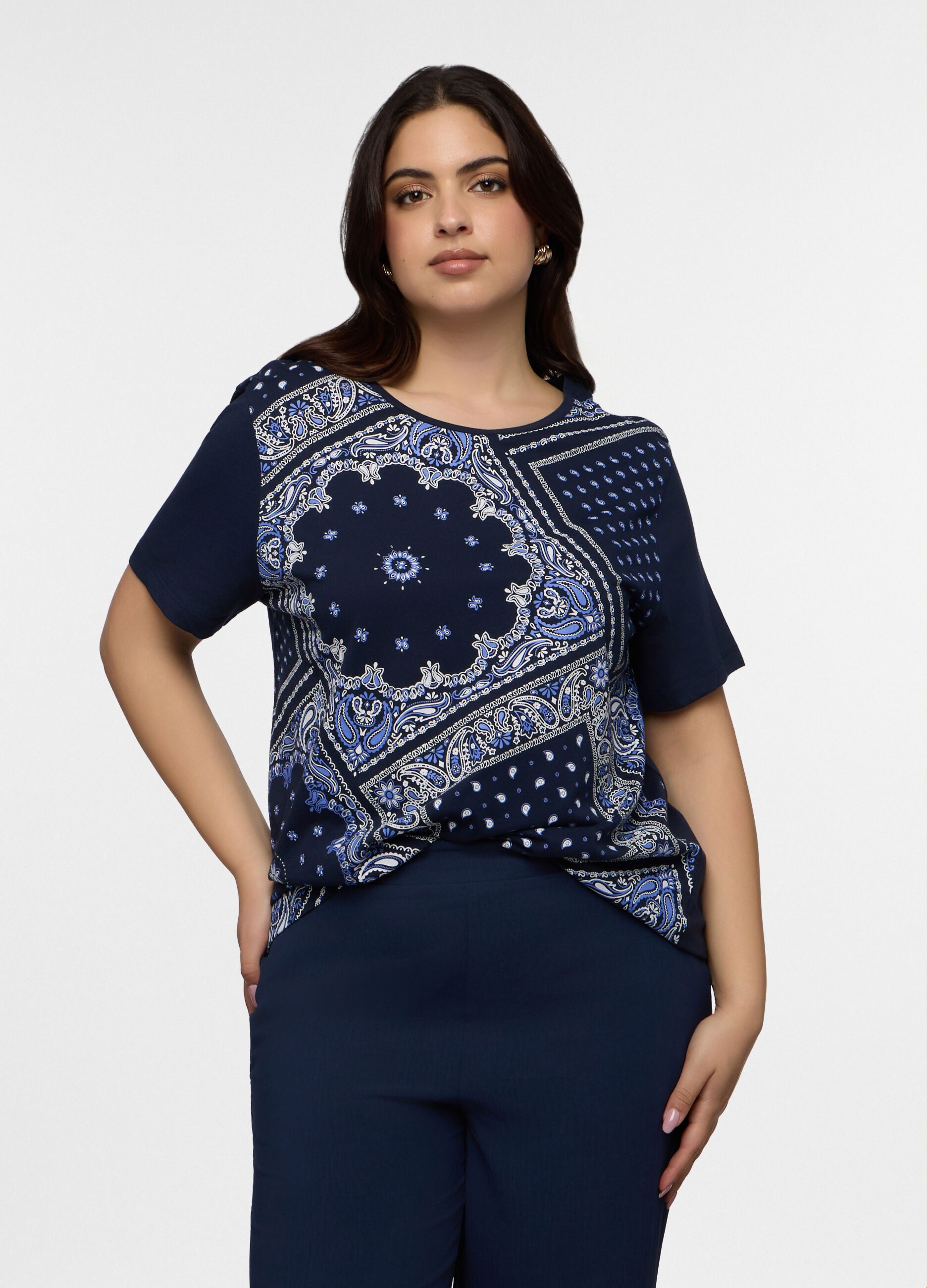 T-shirt girocollo donna curvy_0