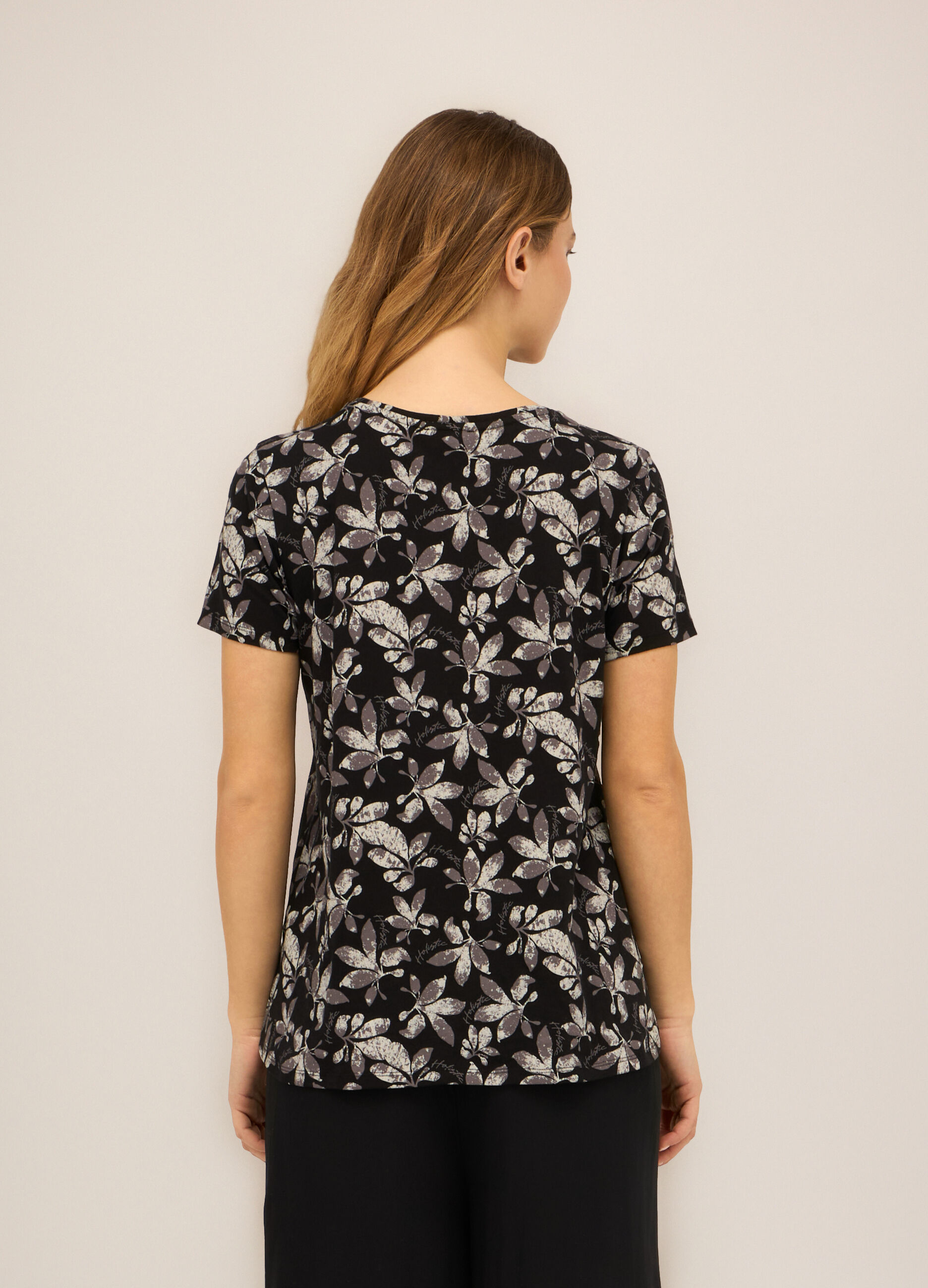 T-shirt in jersey di cotone stretch donna_1