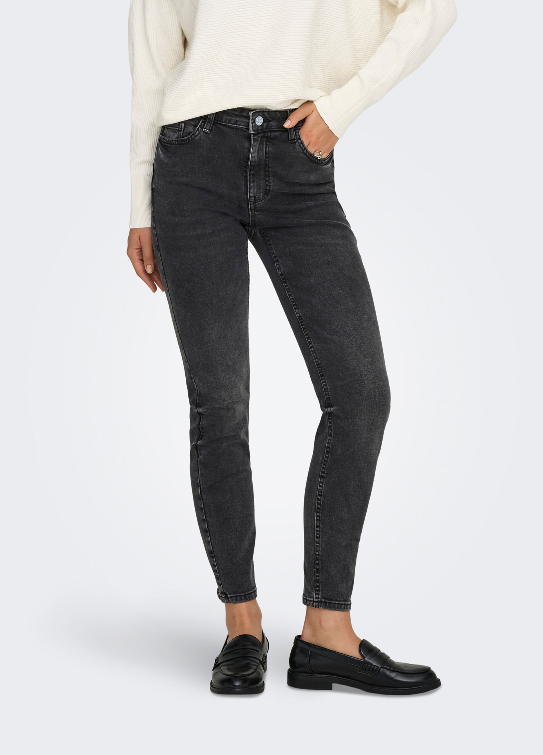 Pantaloni in denim stretch donna_3
