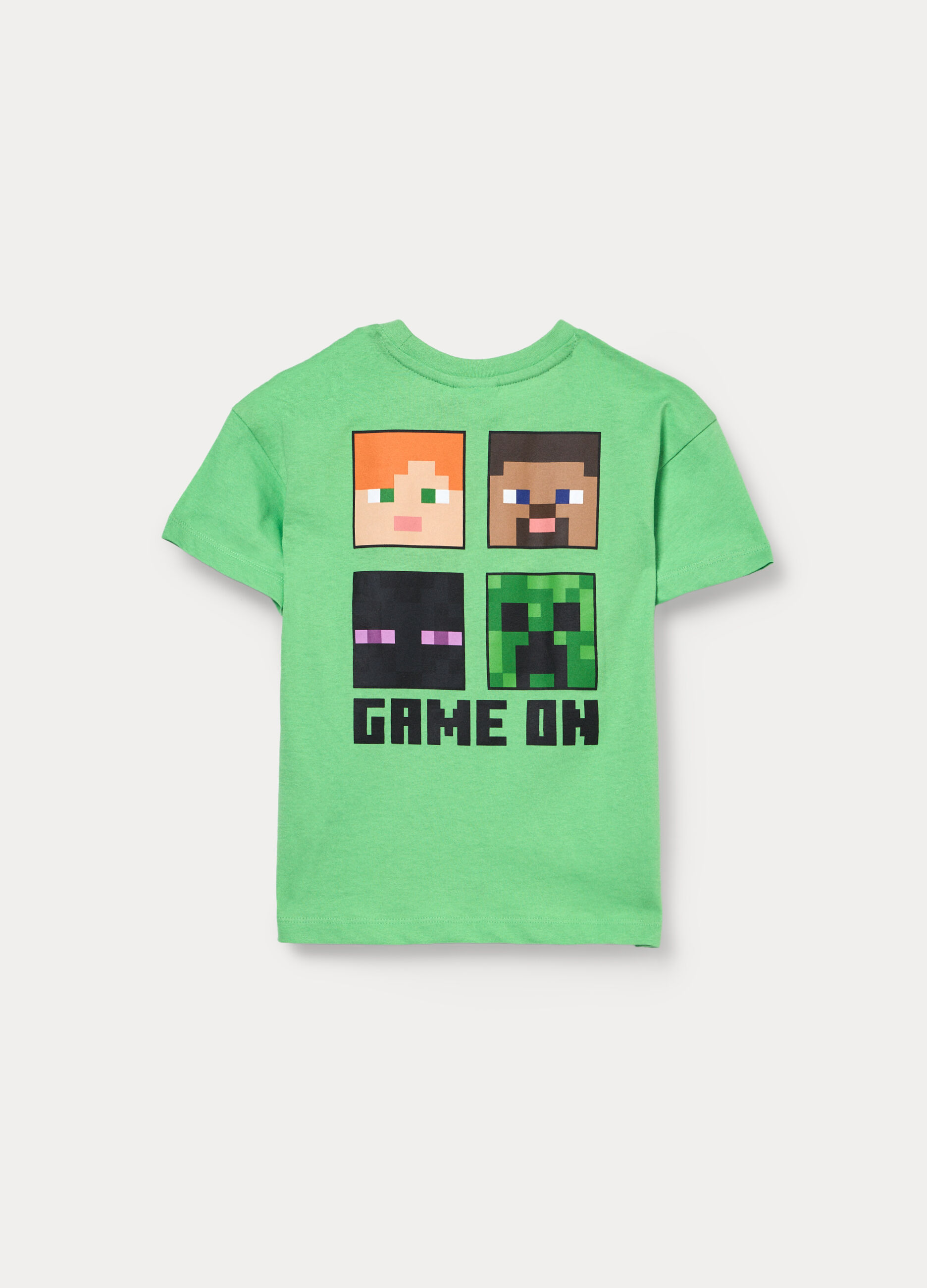 T-shirt girocollo Minecraft in jersey di puro cotone bambino_1