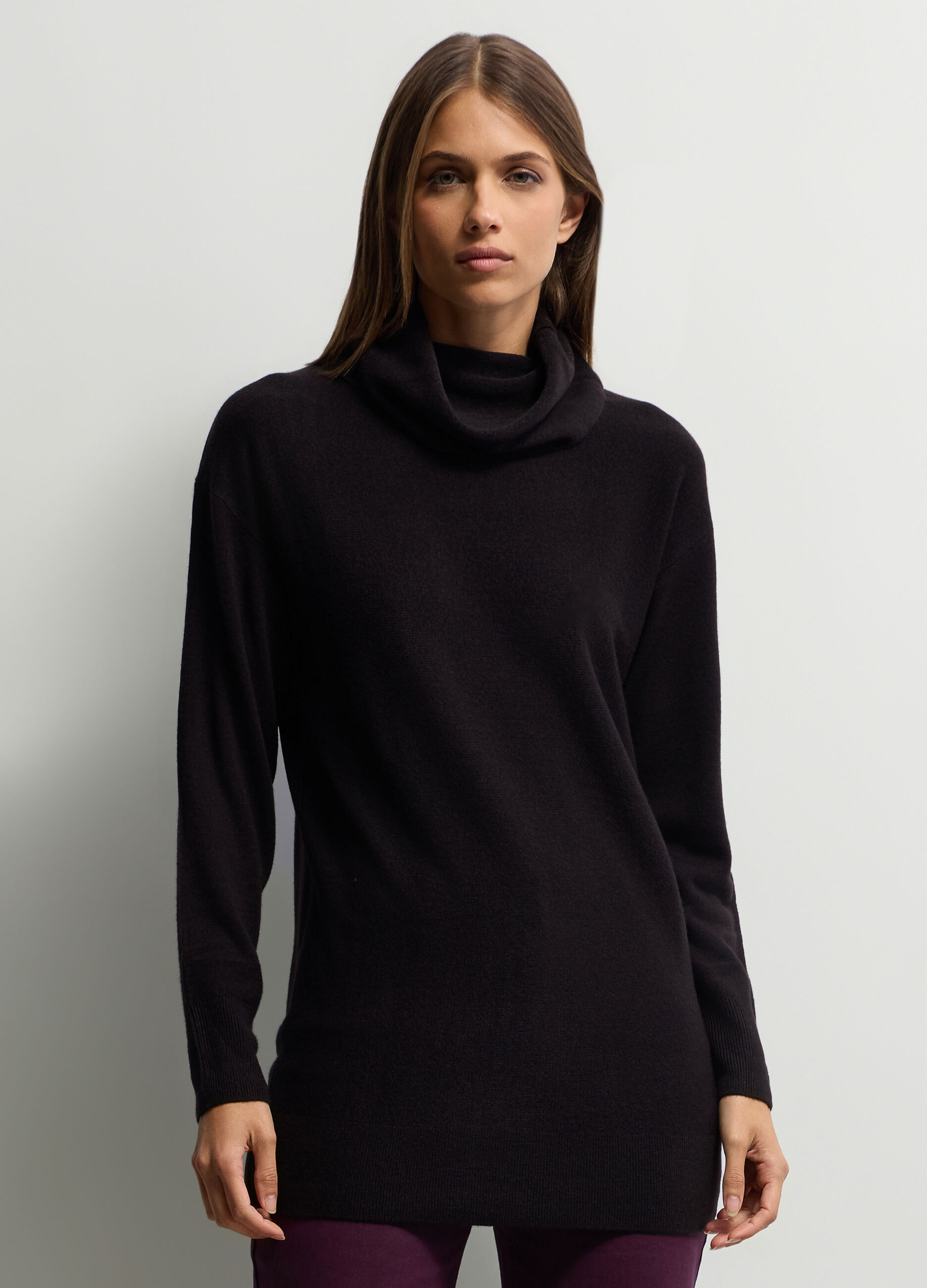 Maglione Fit Over a collo alto rasato donna _0