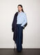 Camicia over fit colletto alla francese in popeline di puro cotone donna_0