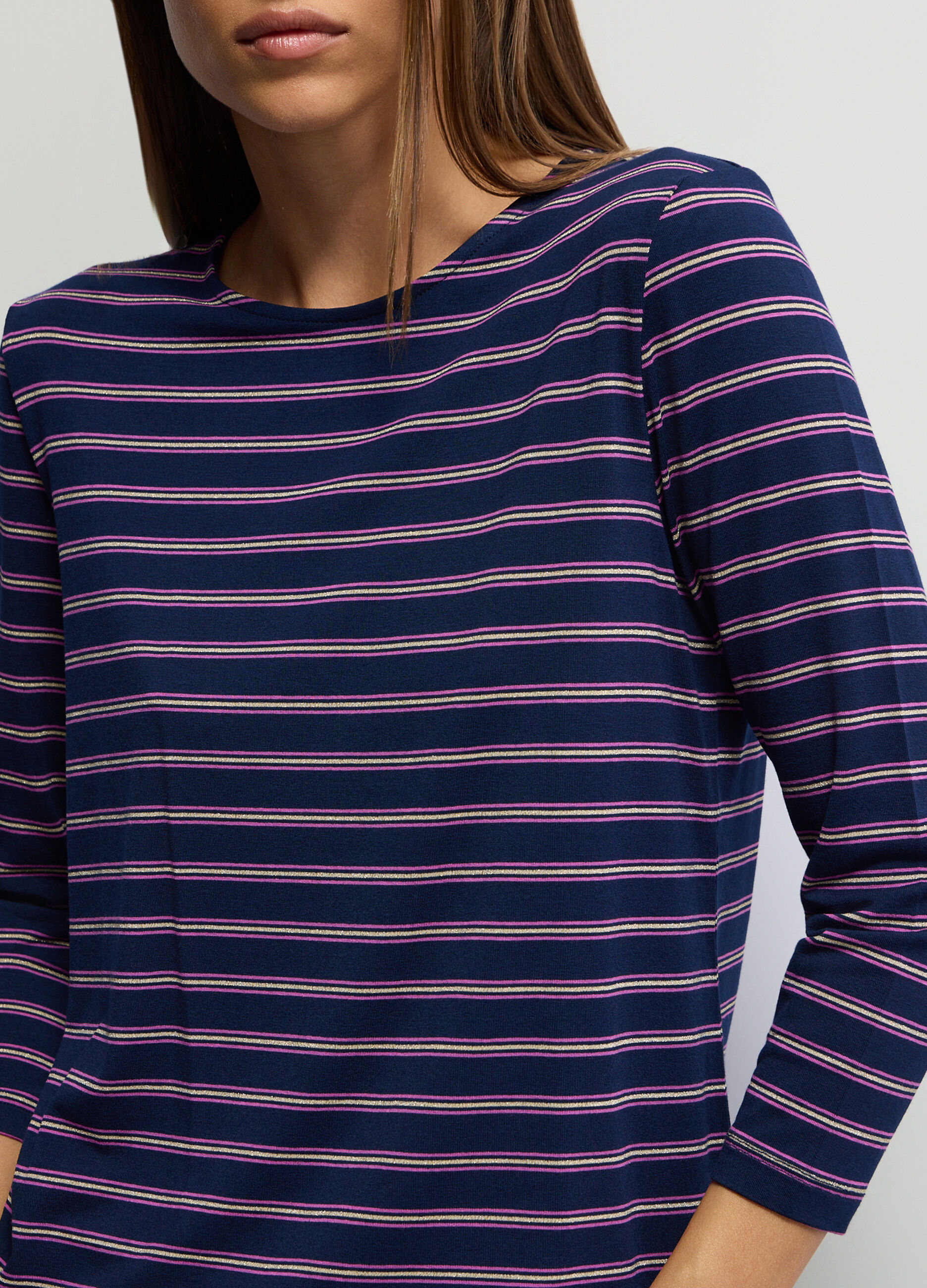 T-shirt girocollo stretch donna_2