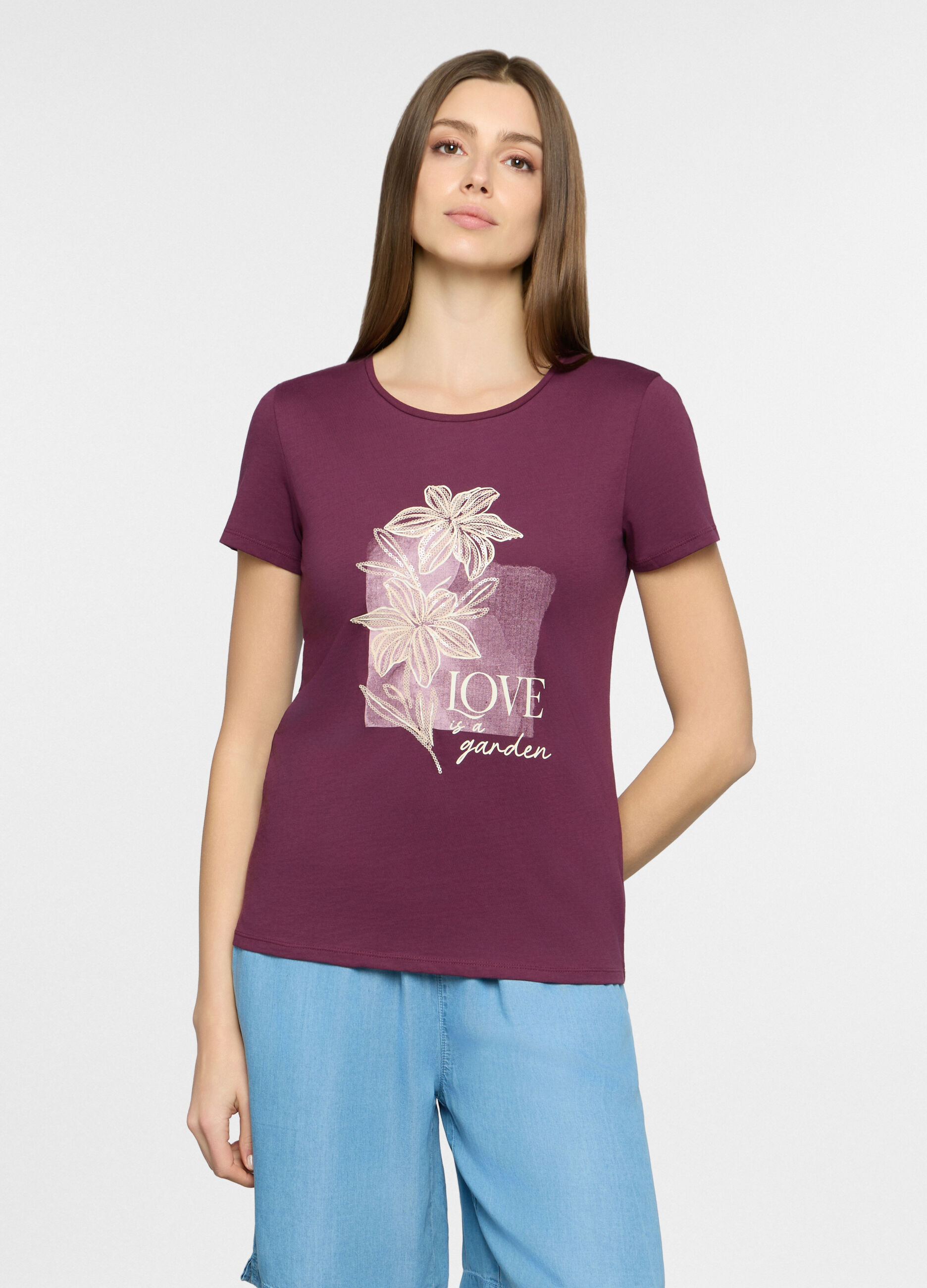 T-shirt girocollo donna _0