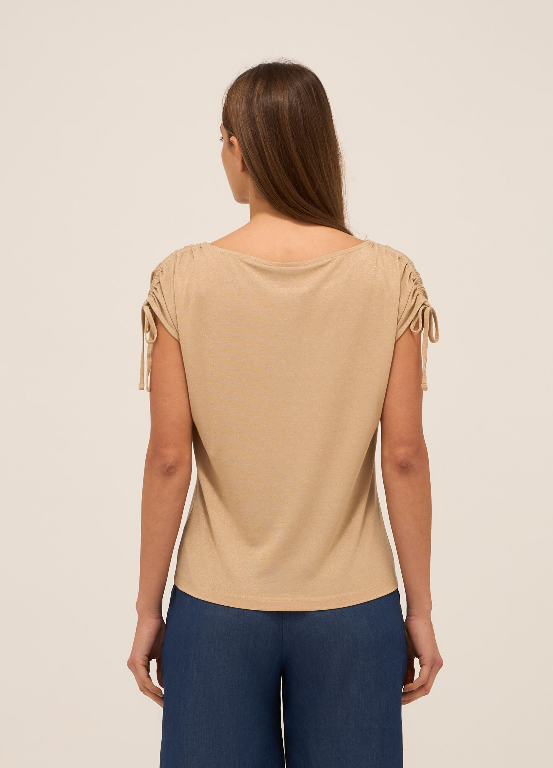 T-shirt in misto viscosa e filo lurex donna_1