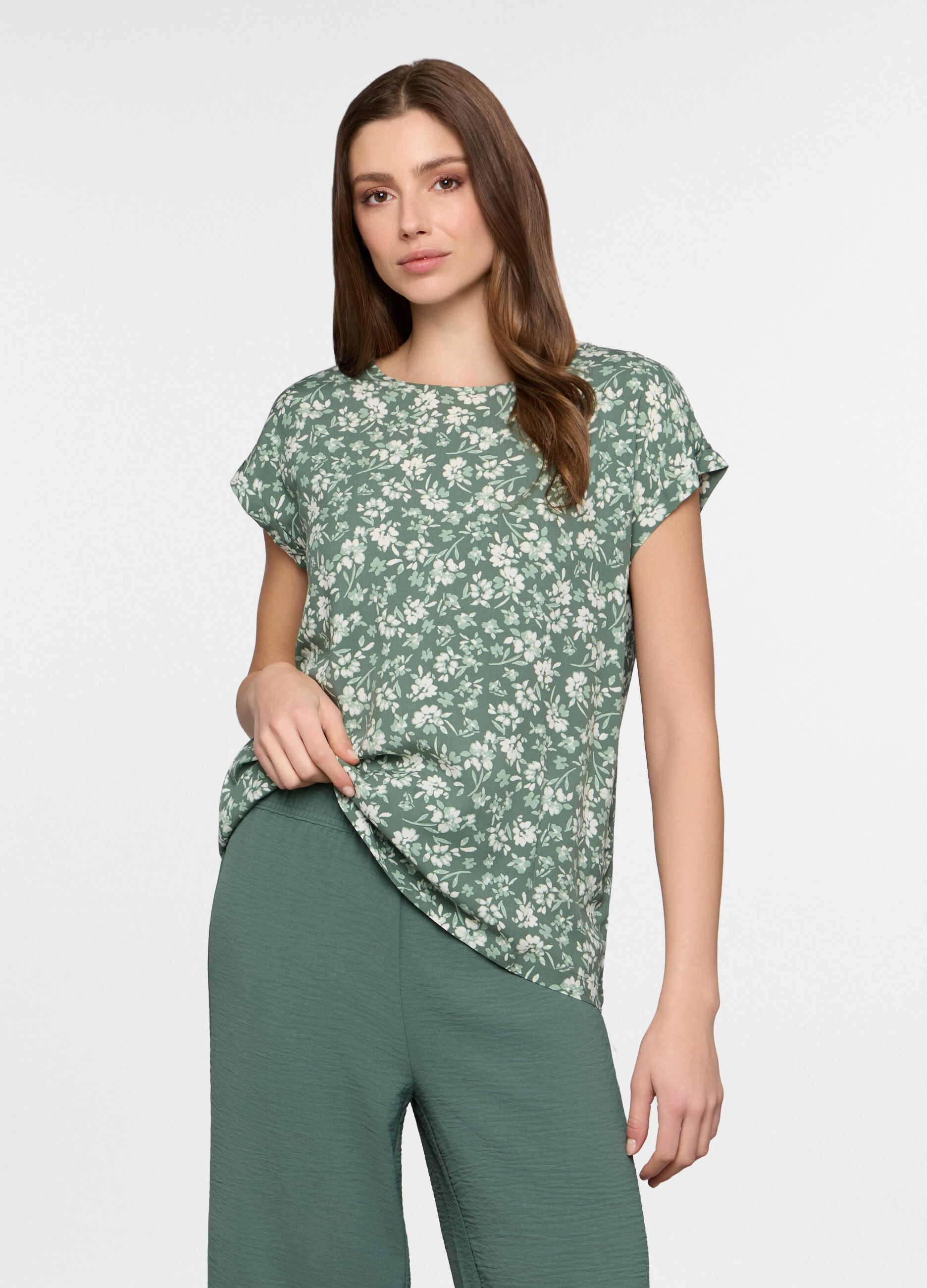 T-shirt girocollo donna _0