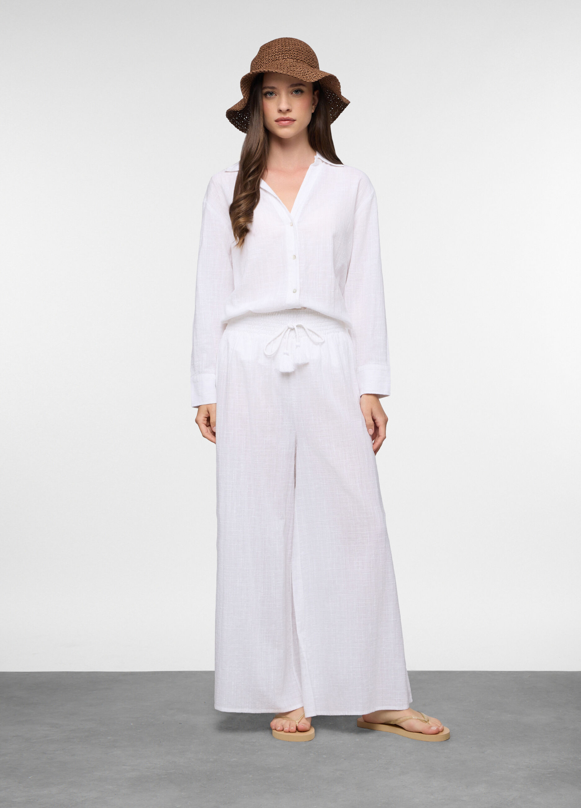 Pantaloni wide leg copricostume donna_0