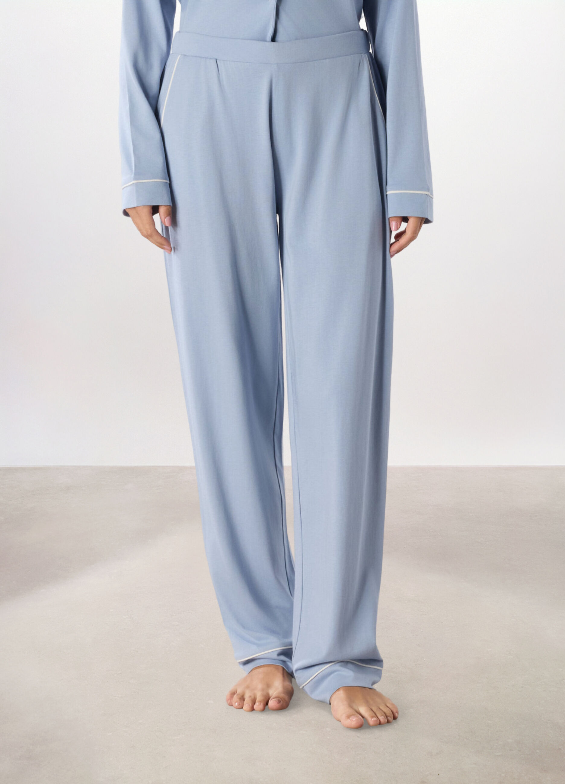 Pantalone lungo pigiama in cotone donna_1
