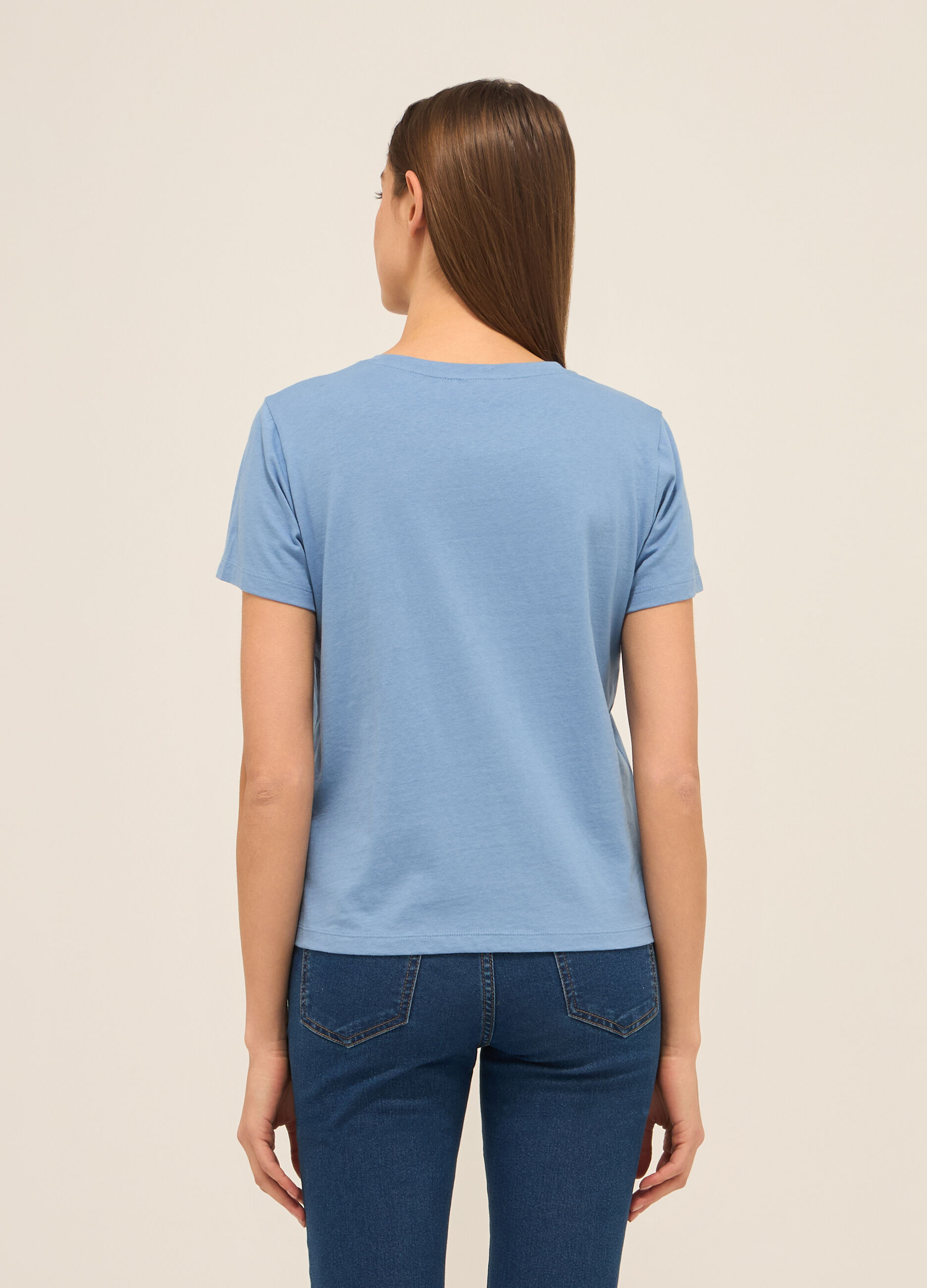 T-shirt in jersey di puro cotone donna_1