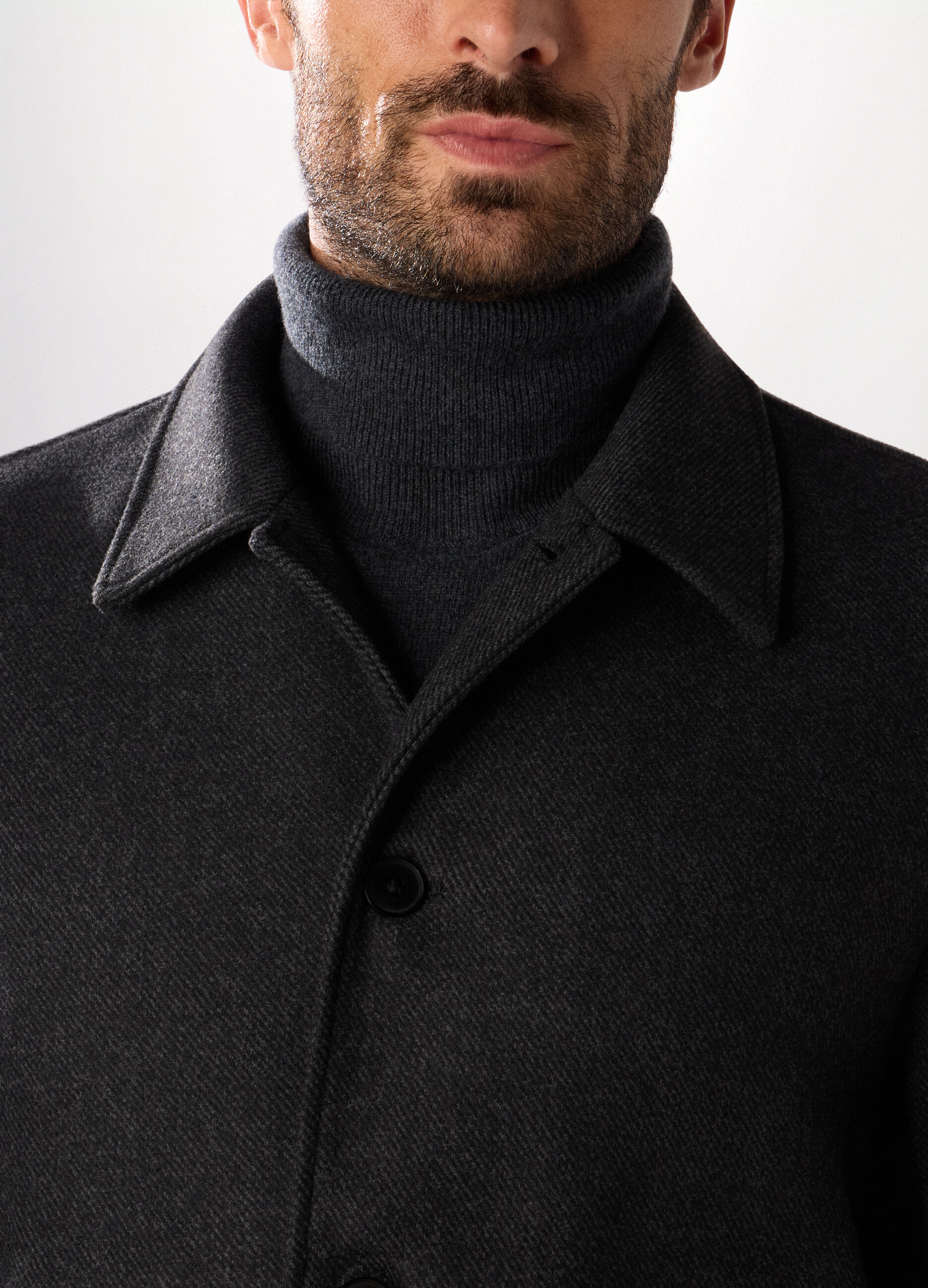 Giacca in twill misto lana uomo_2
