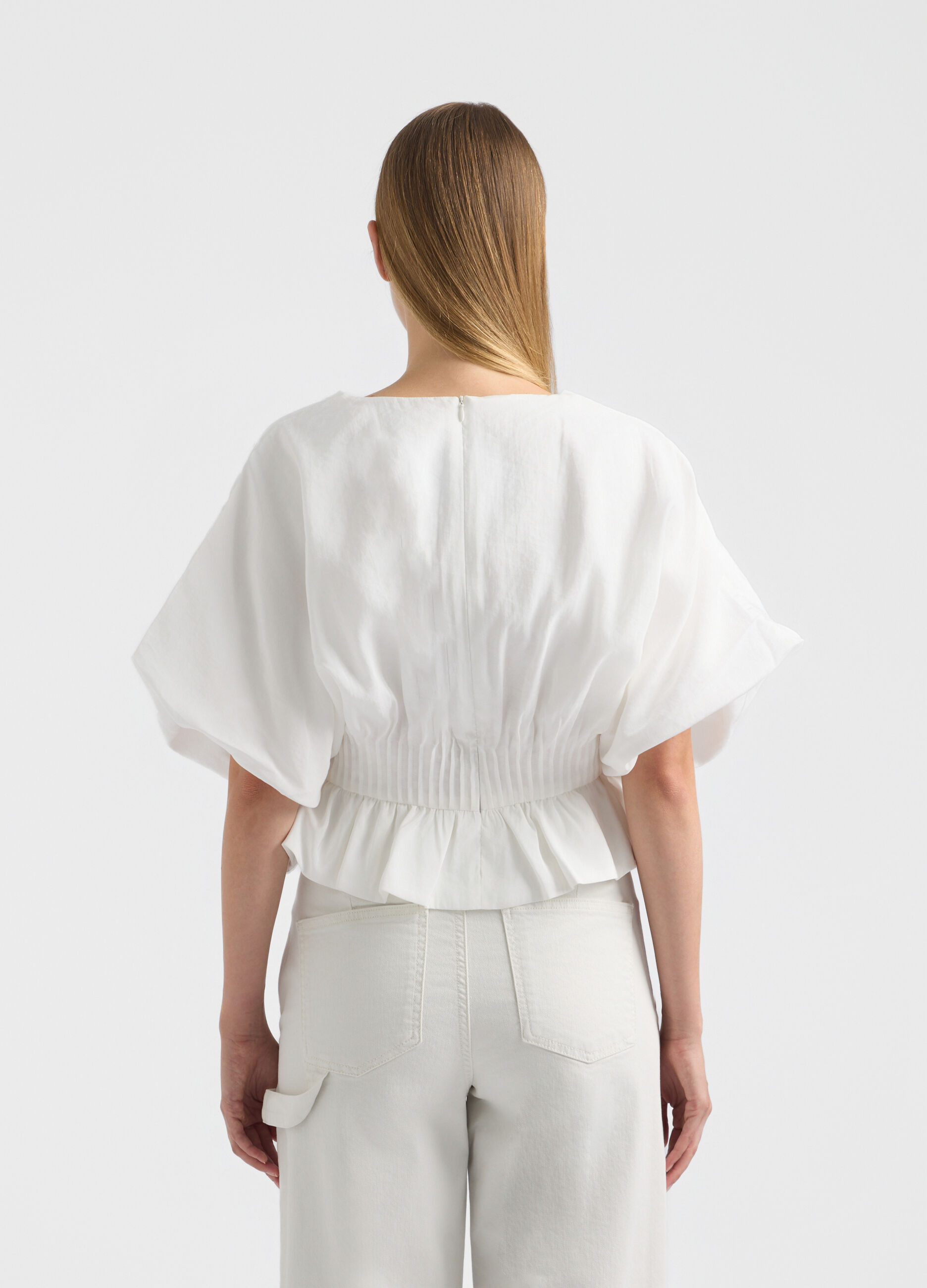Blusa Fit Regular con scollo a V misto modal donna_2