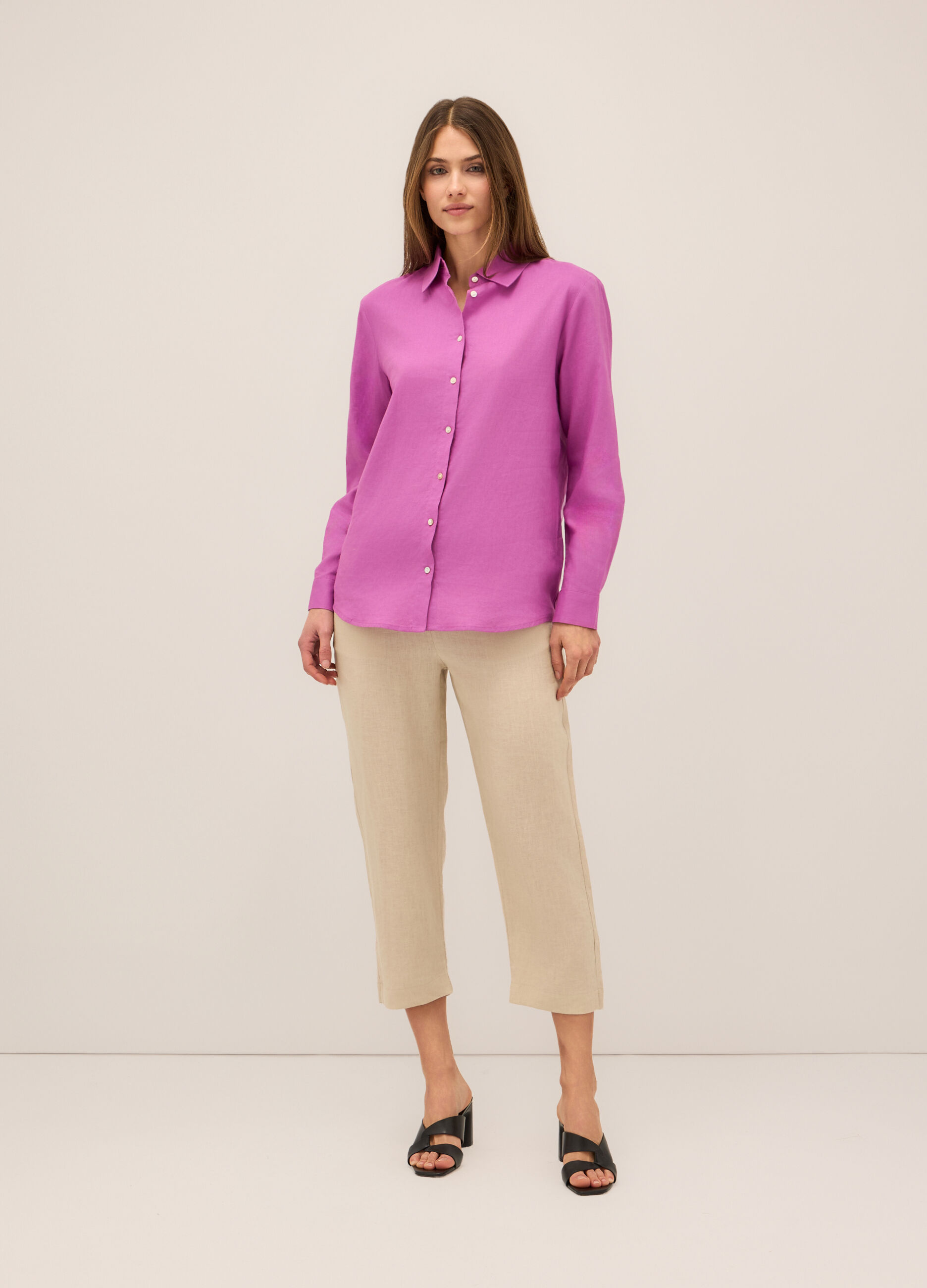 Pantaloni in puro lino donna_0