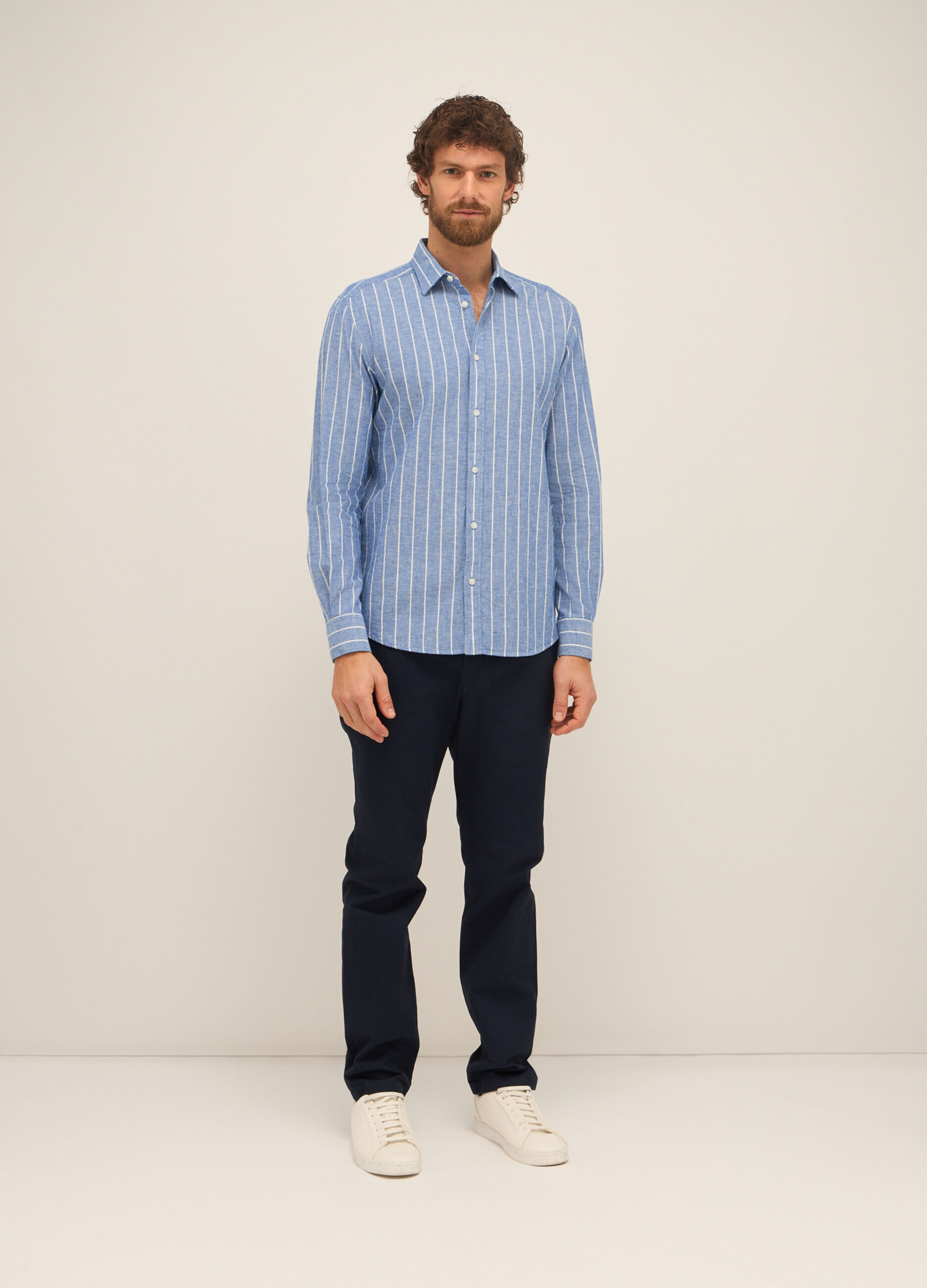 Pantaloni chino in twill di cotone uomo_0