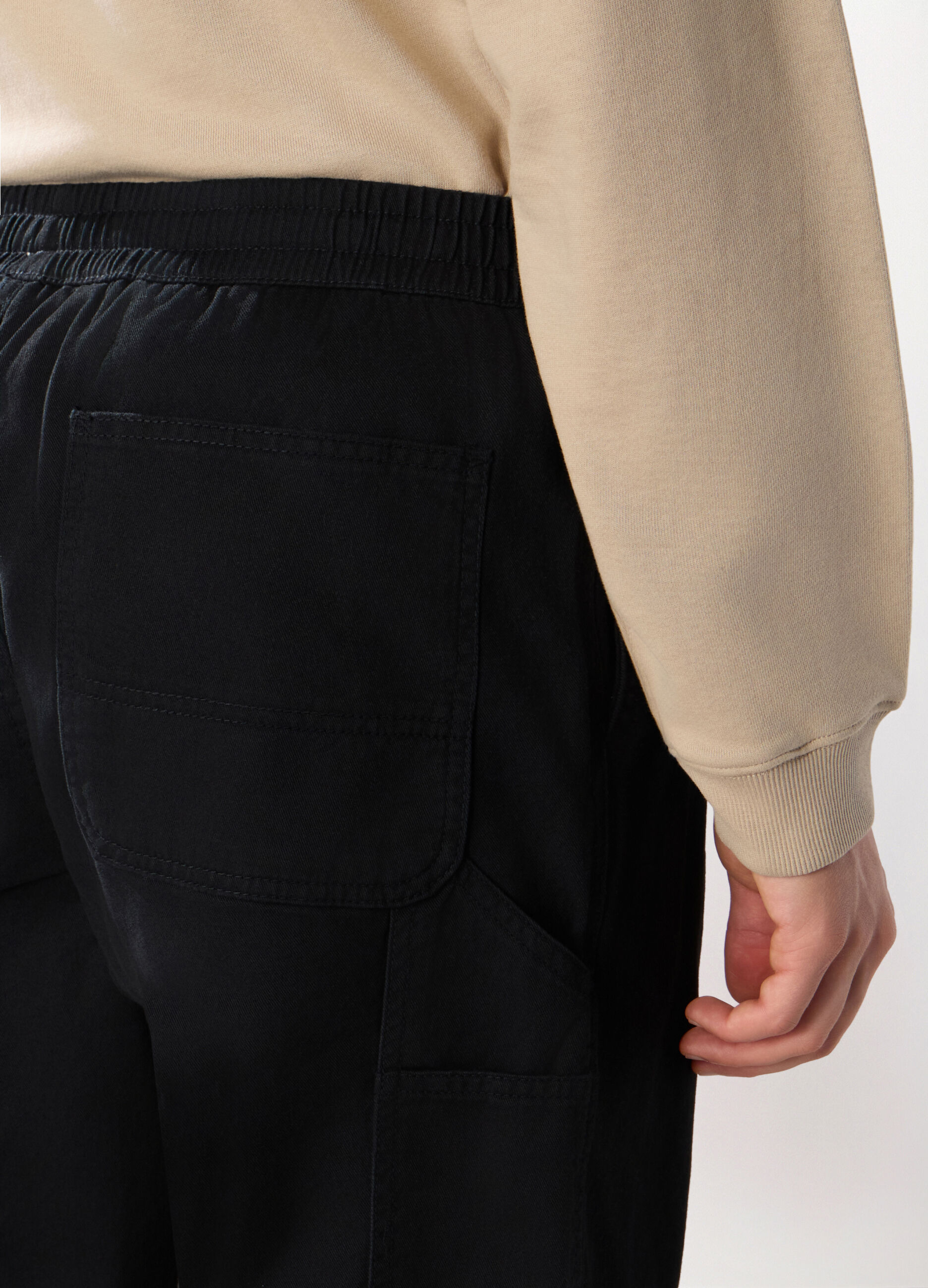 Jogger in twill di puro cotone uomo