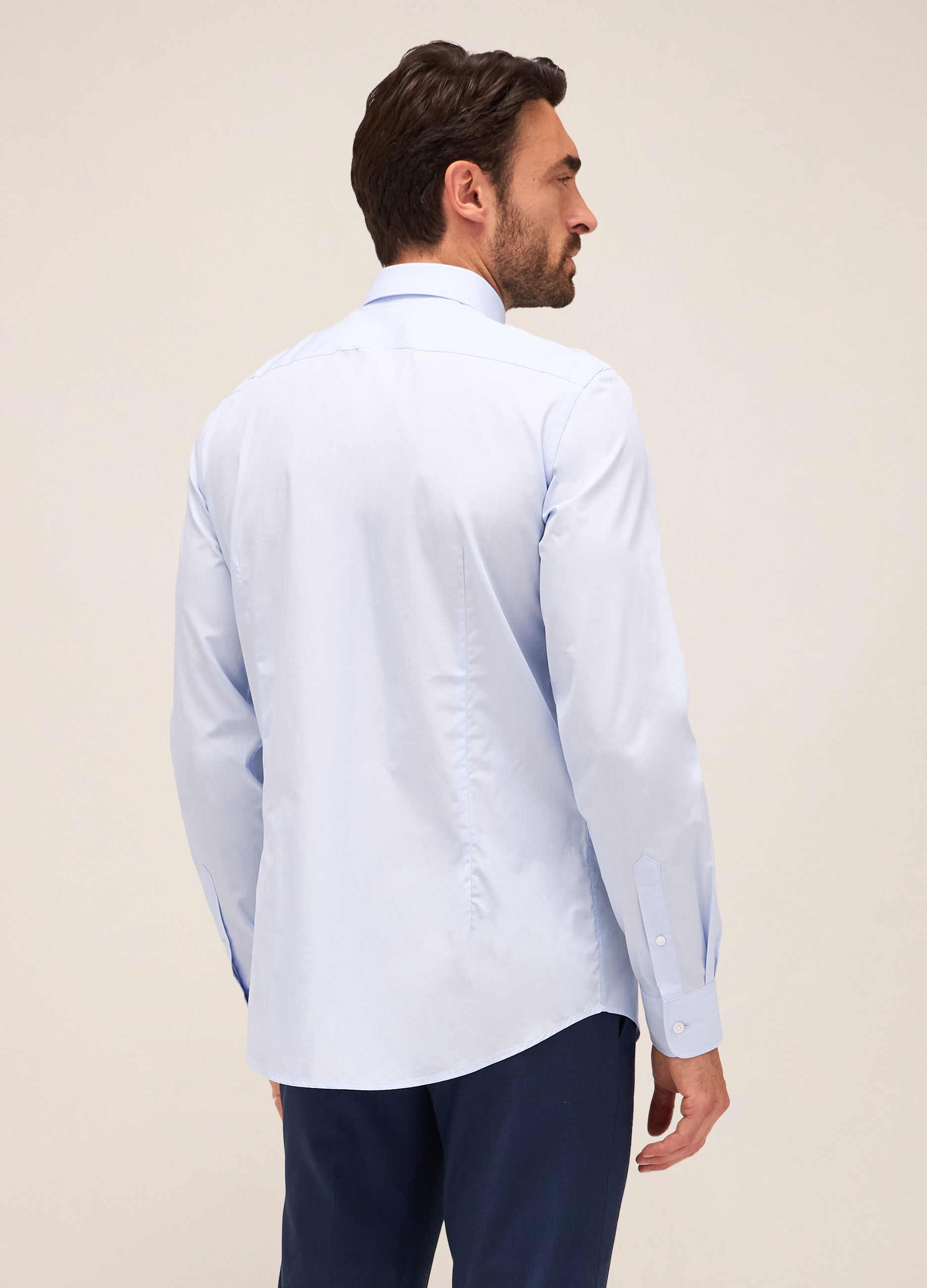 Camicia slim fit colletto francese in cotone uomo_1